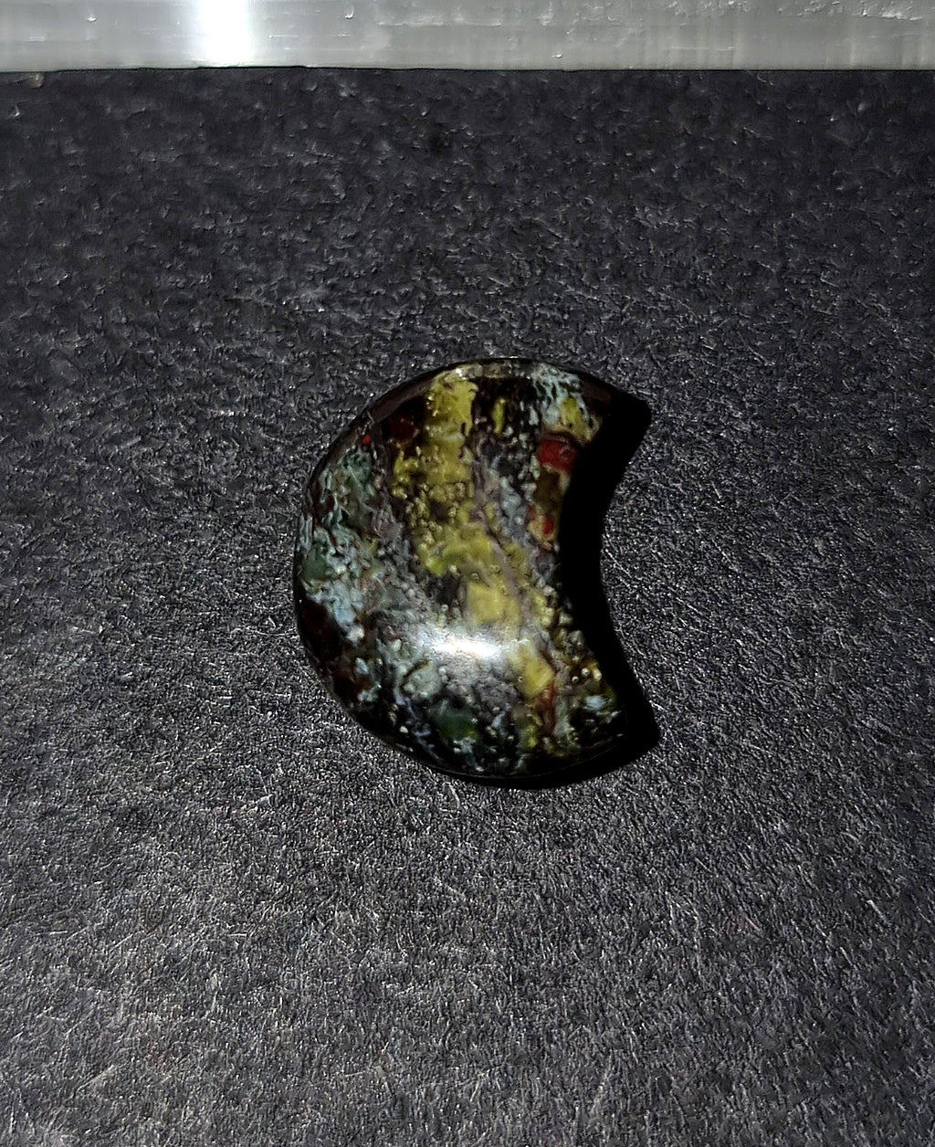 Dragons Blood Crystal Mini Moon - Carved Stone for Spiritual Journey & Connection