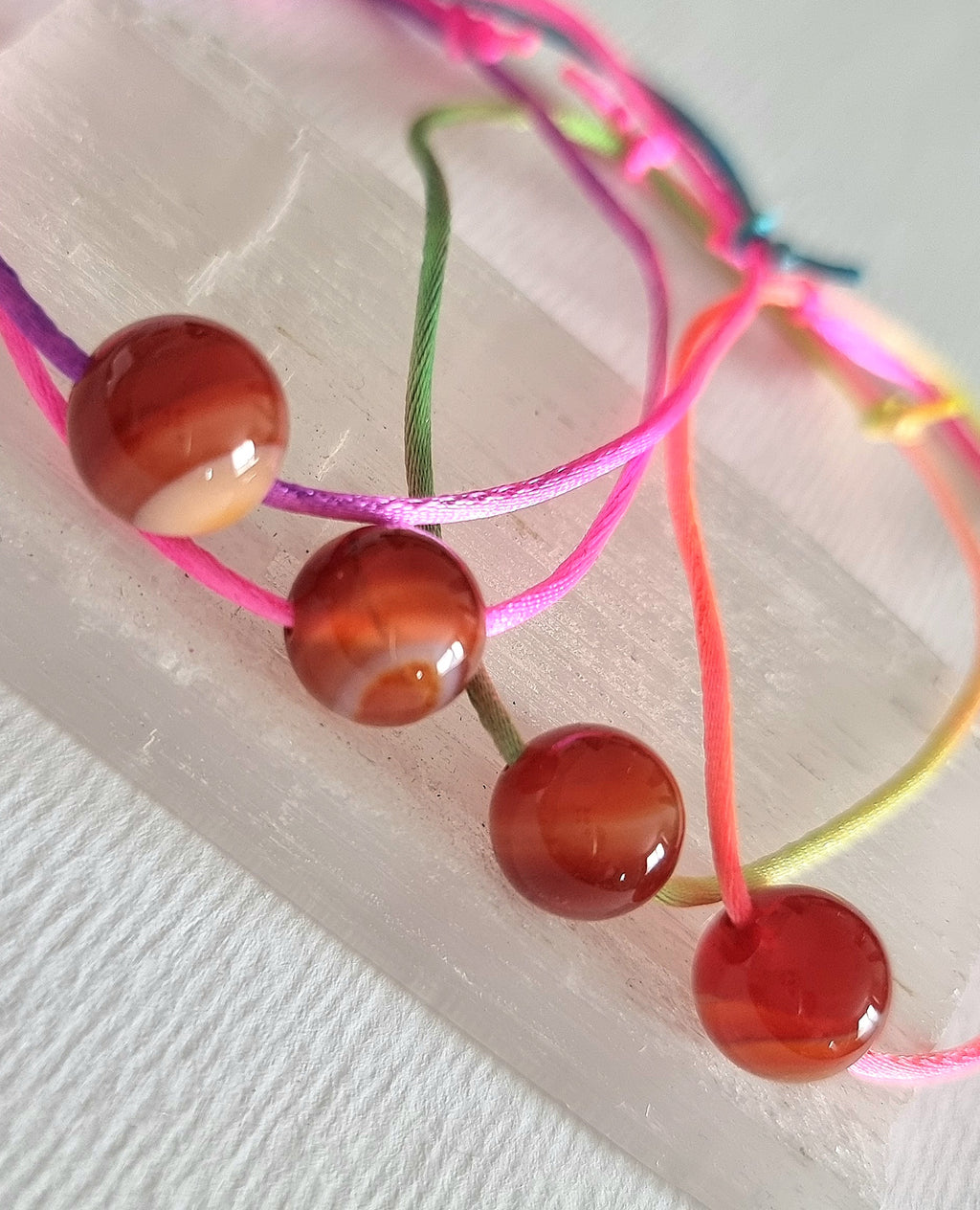 Carnelian Adjustable Rainbow Bracelet