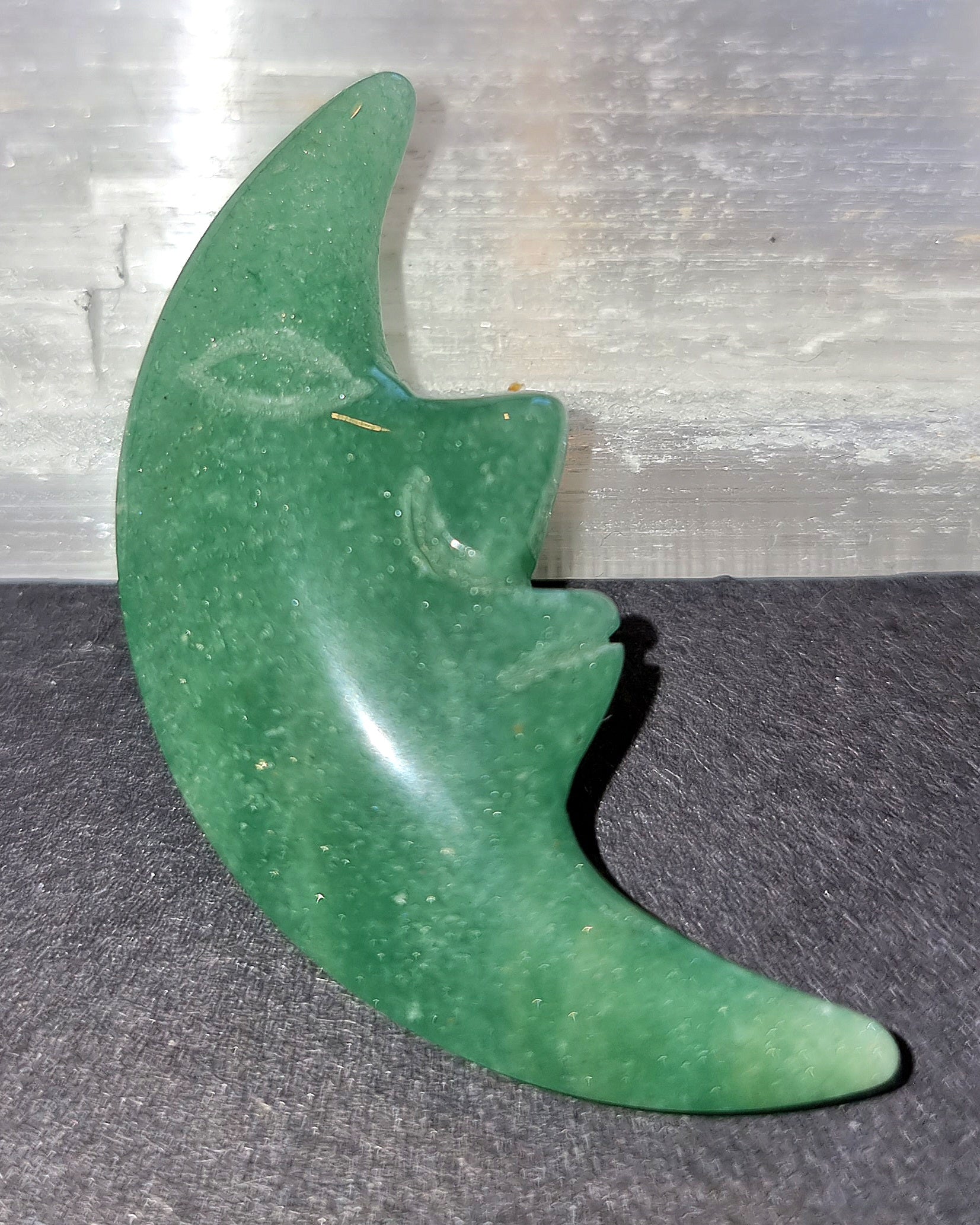 Green Aventurine Moon - Heart Chakra Crystal for Love & Emotional Healing