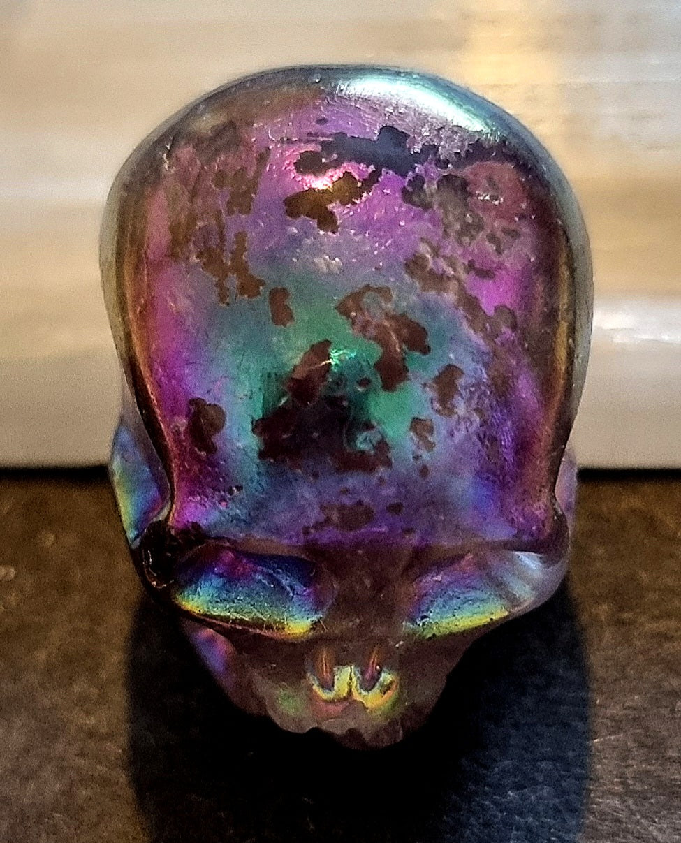 Titanium Aura Coated Skull
