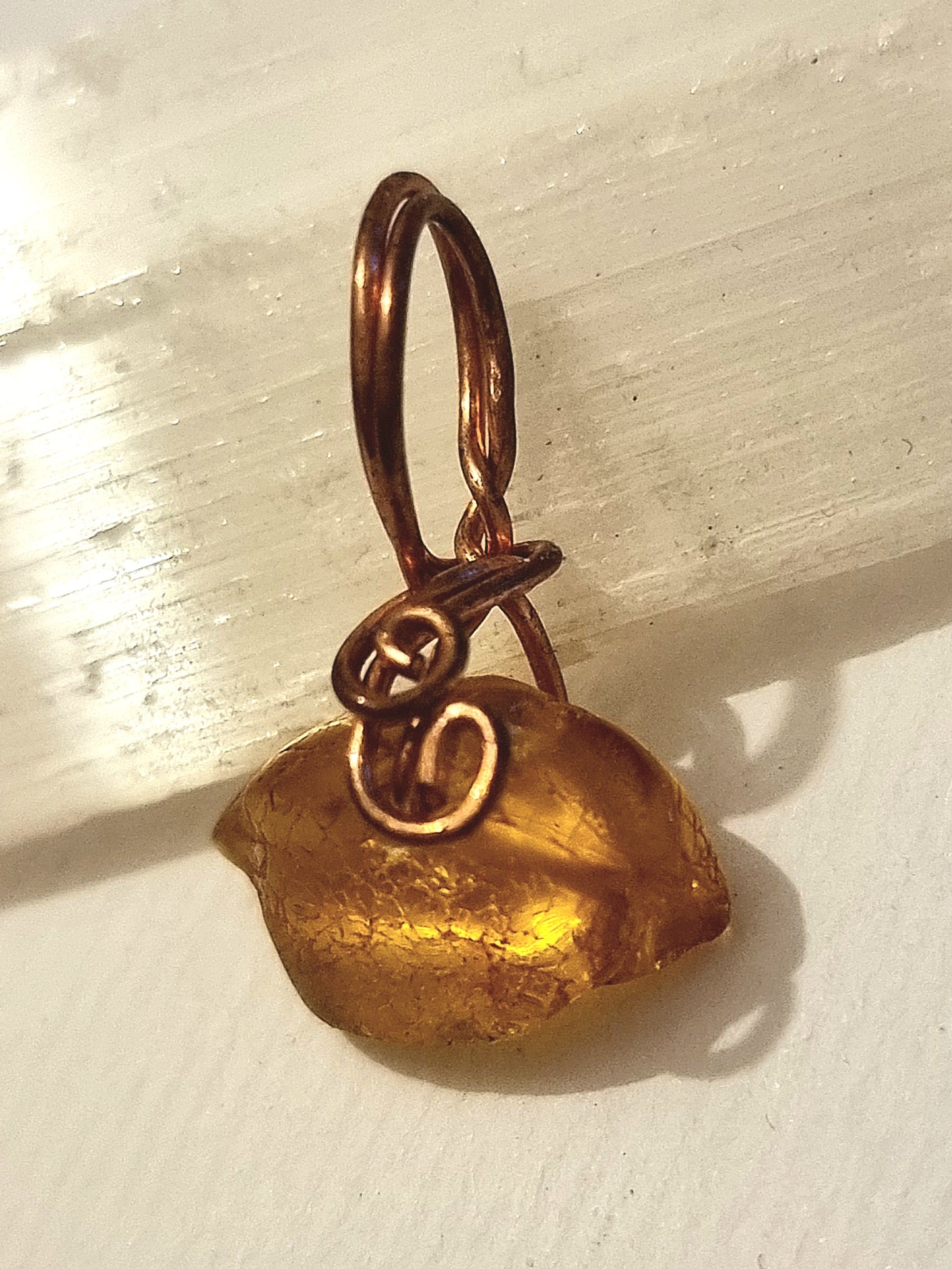Amber Copper One of a Kind Pendant
