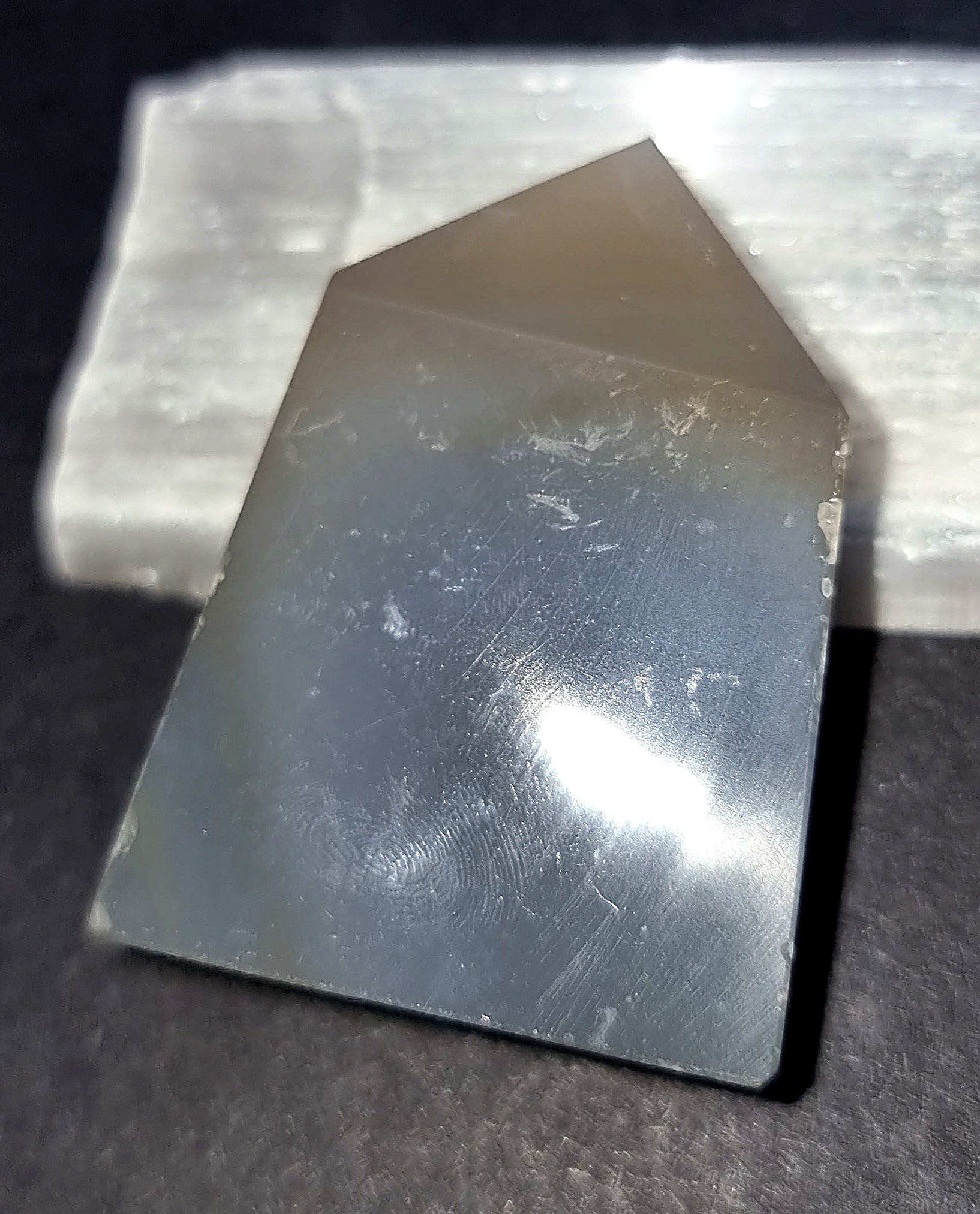 Natural Druzy Agate Point Crystal - Grounding & Emotional Balance 57g