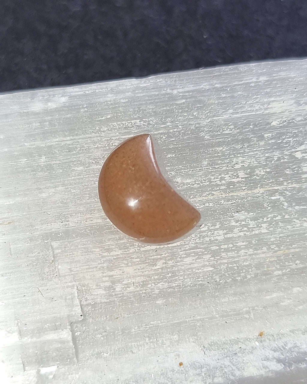 Sunstone Crystal Mini Moon - Carved Stone for Joy, Passion & Spiritual Growth