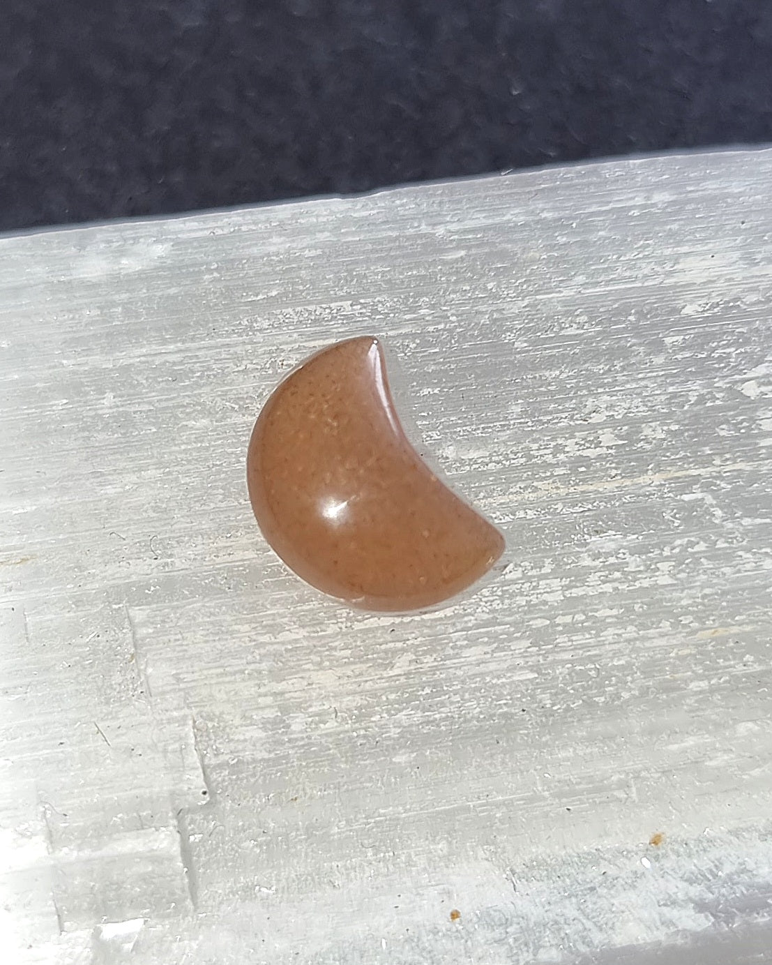 Sunstone Crystal Mini Moon - Carved Stone for Joy, Passion & Spiritual Growth