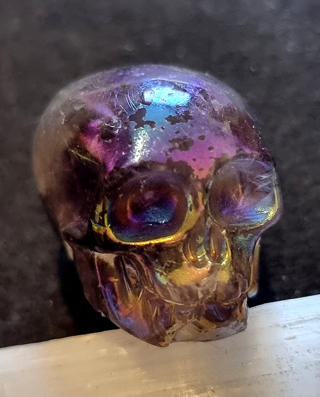 Titanium Aura Coated Skull