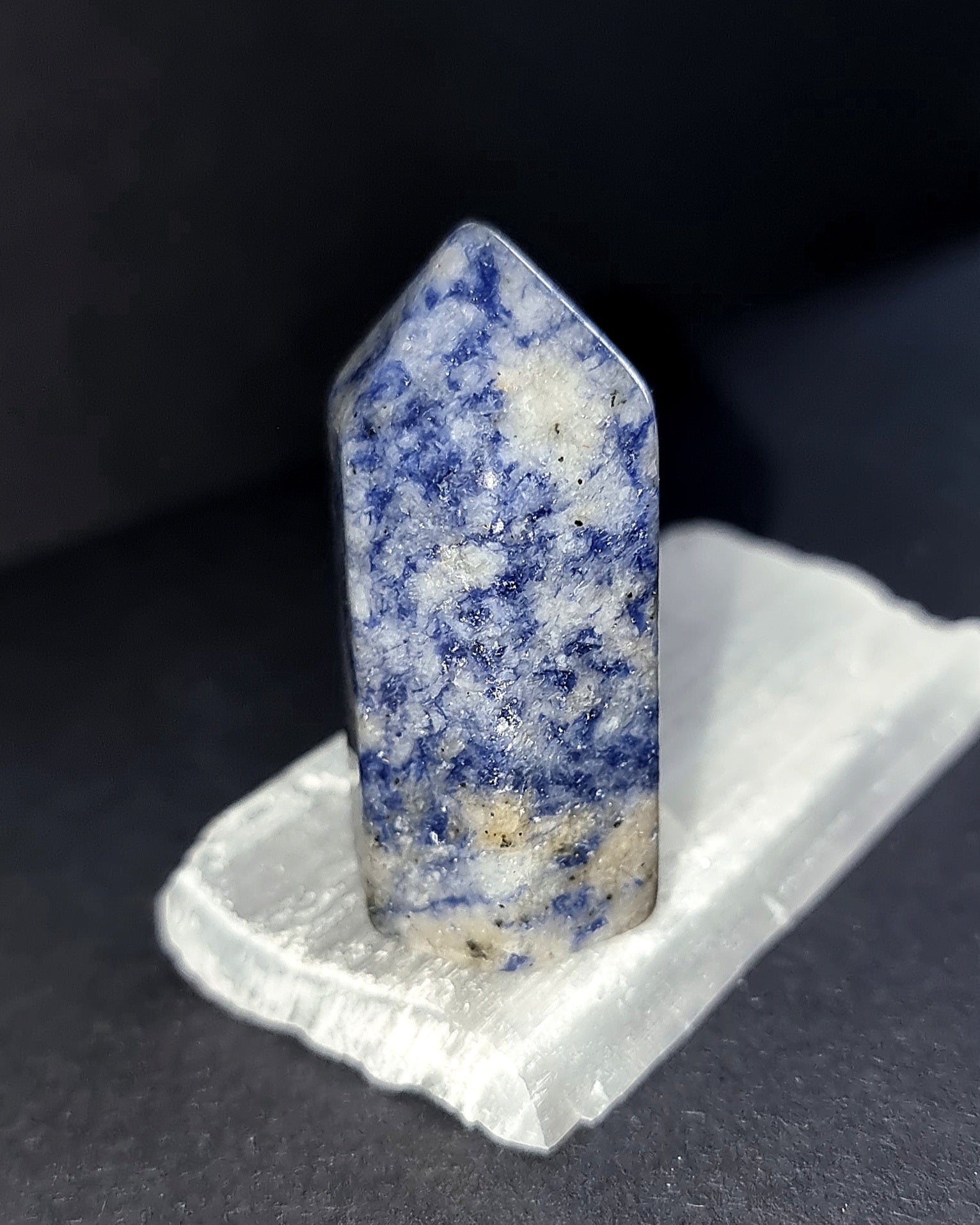 Blue Quartz Point - Throat Chakra Crystal