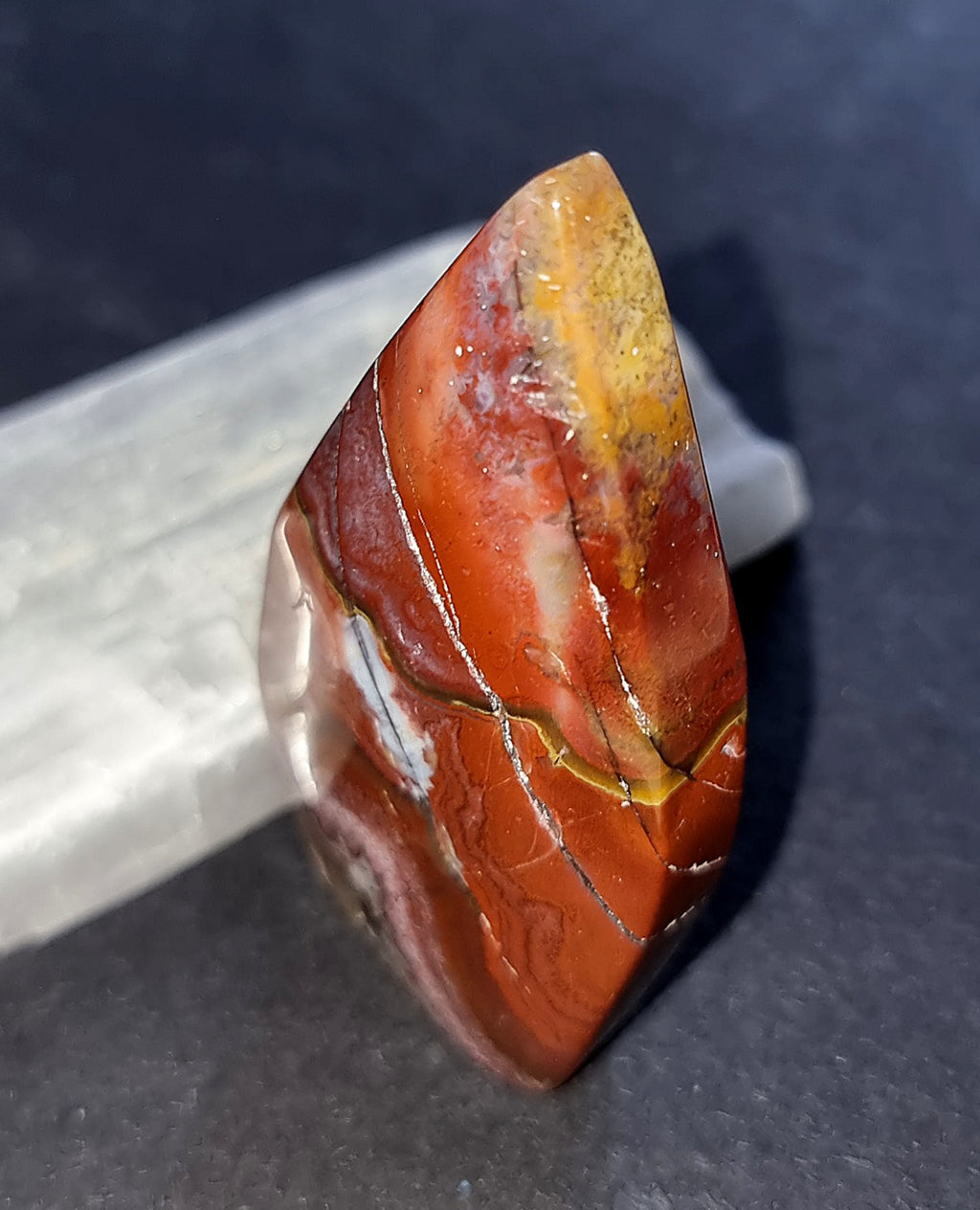 Mexican Lace Agate Crystal Flame - Natural Stone for Courage, Motivation & Personal Power