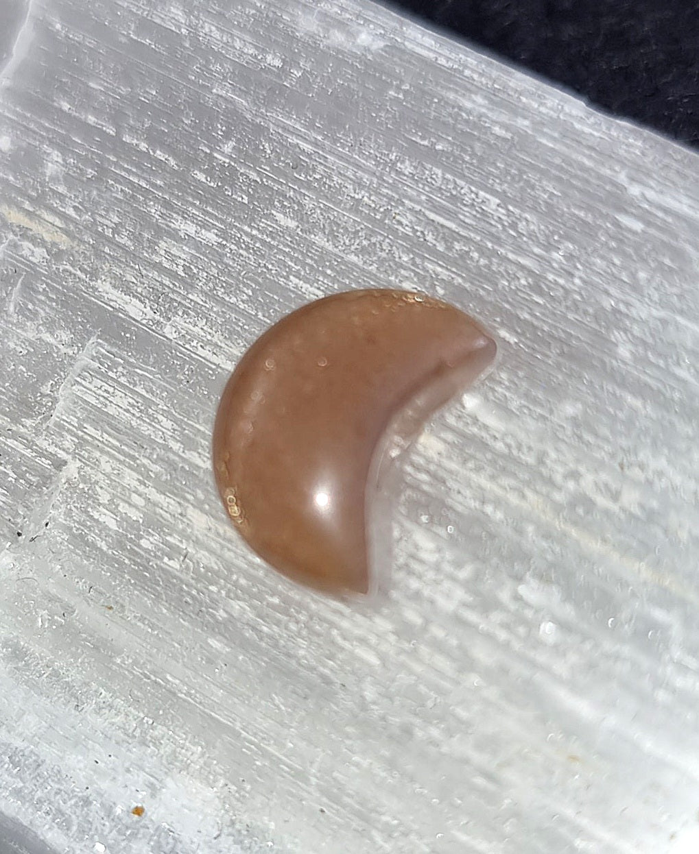 Sunstone Crystal Mini Moon - Carved Stone for Joy, Passion & Spiritual Growth