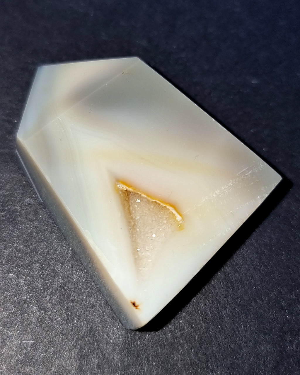 Natural Druzy Agate Point Crystal - Grounding & Mental Clarity Stone 64g