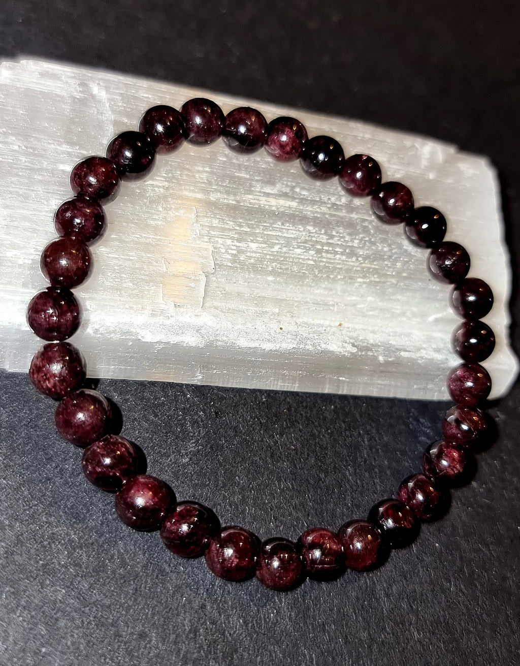Garnet Bracelet - 6mm Crystal Beads for Strength, Courage & Immune Support
