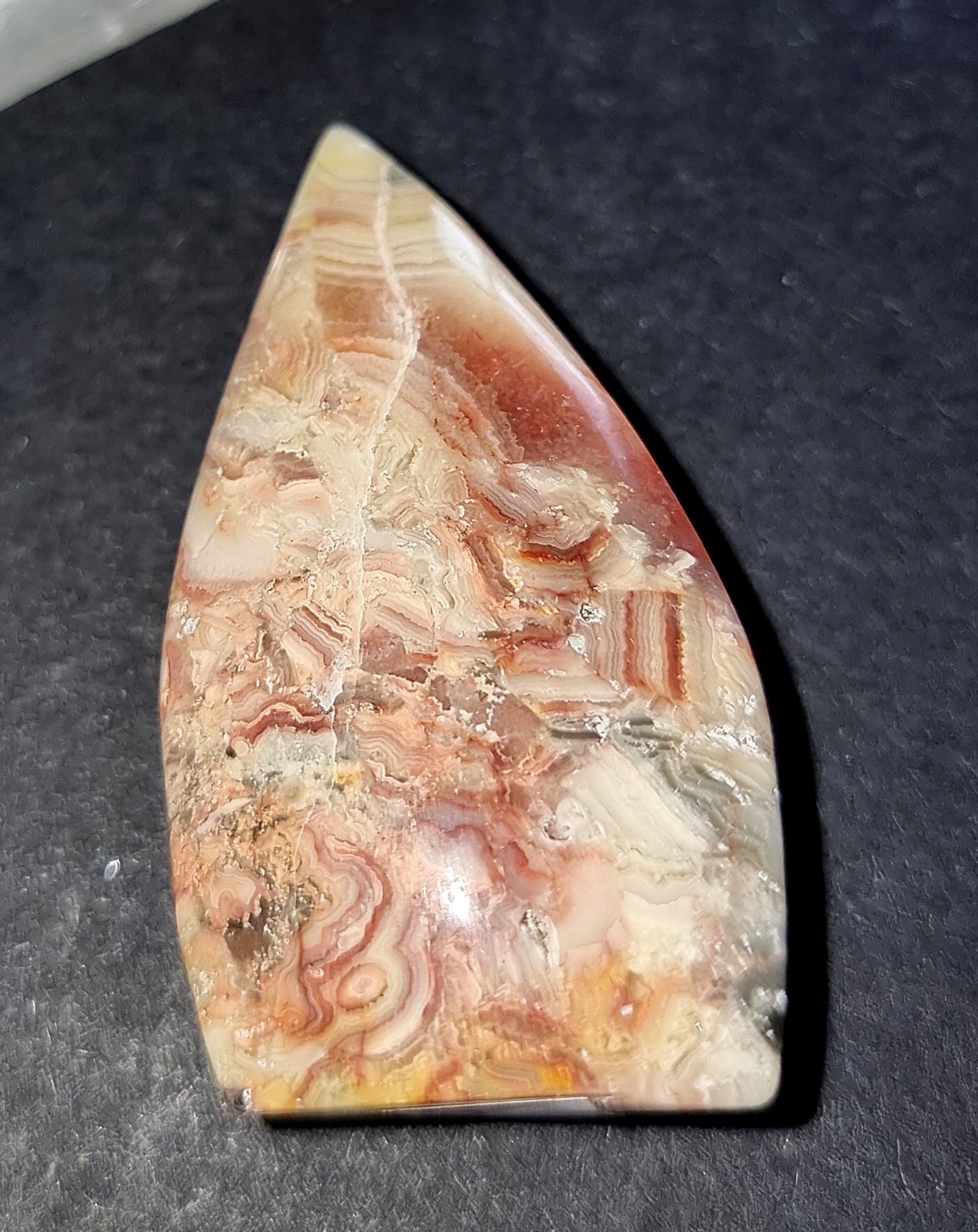 Mexican Lace Agate Crystal Flame - Natural Stone for Confidence, Vitality & Inner Strength
