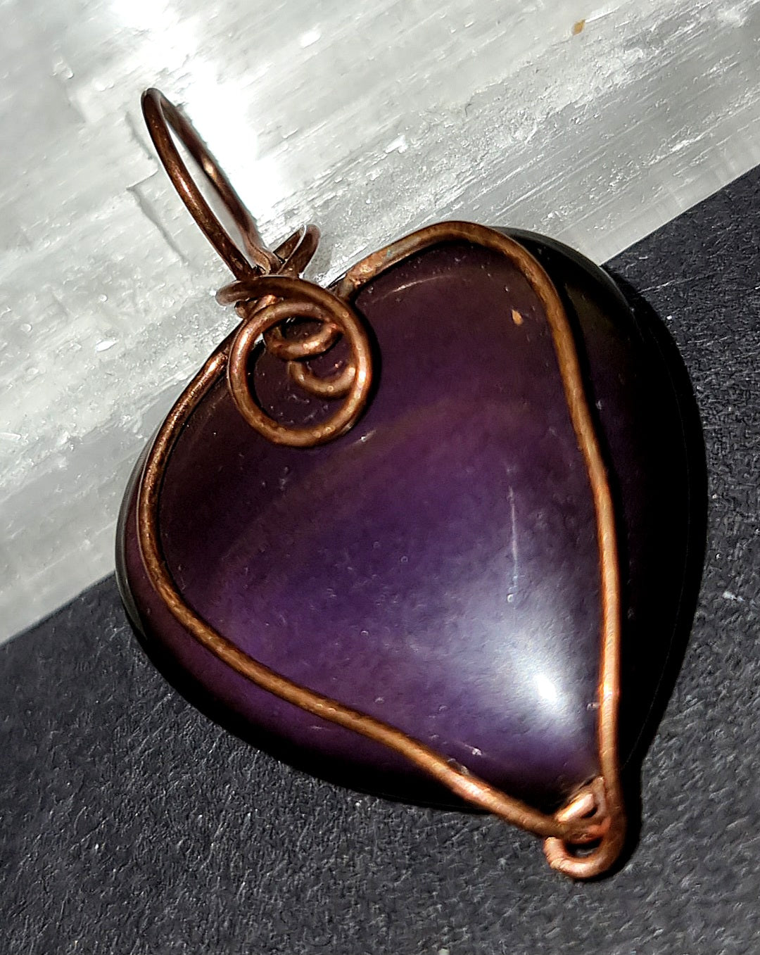 Purple Rainbow Obsidian Heart Pendant - Love & Protection Crystal Jewellery
