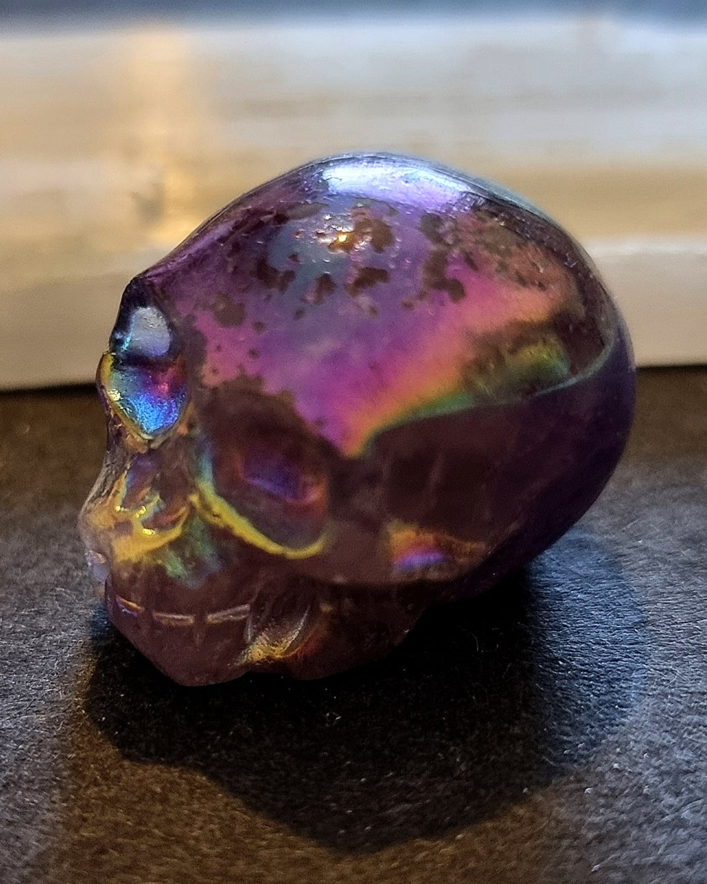 Titanium Aura Coated Skull