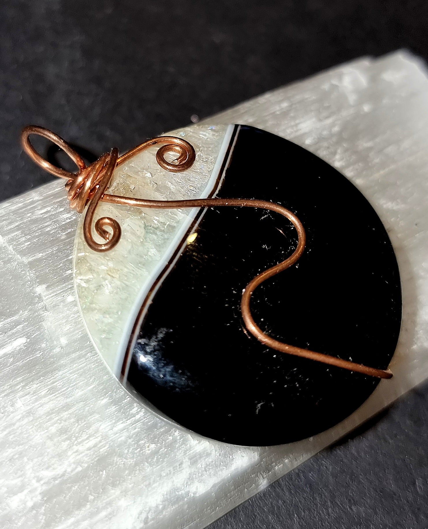 Black Agate Pendant - Grounding & Confidence Crystal Jewellery