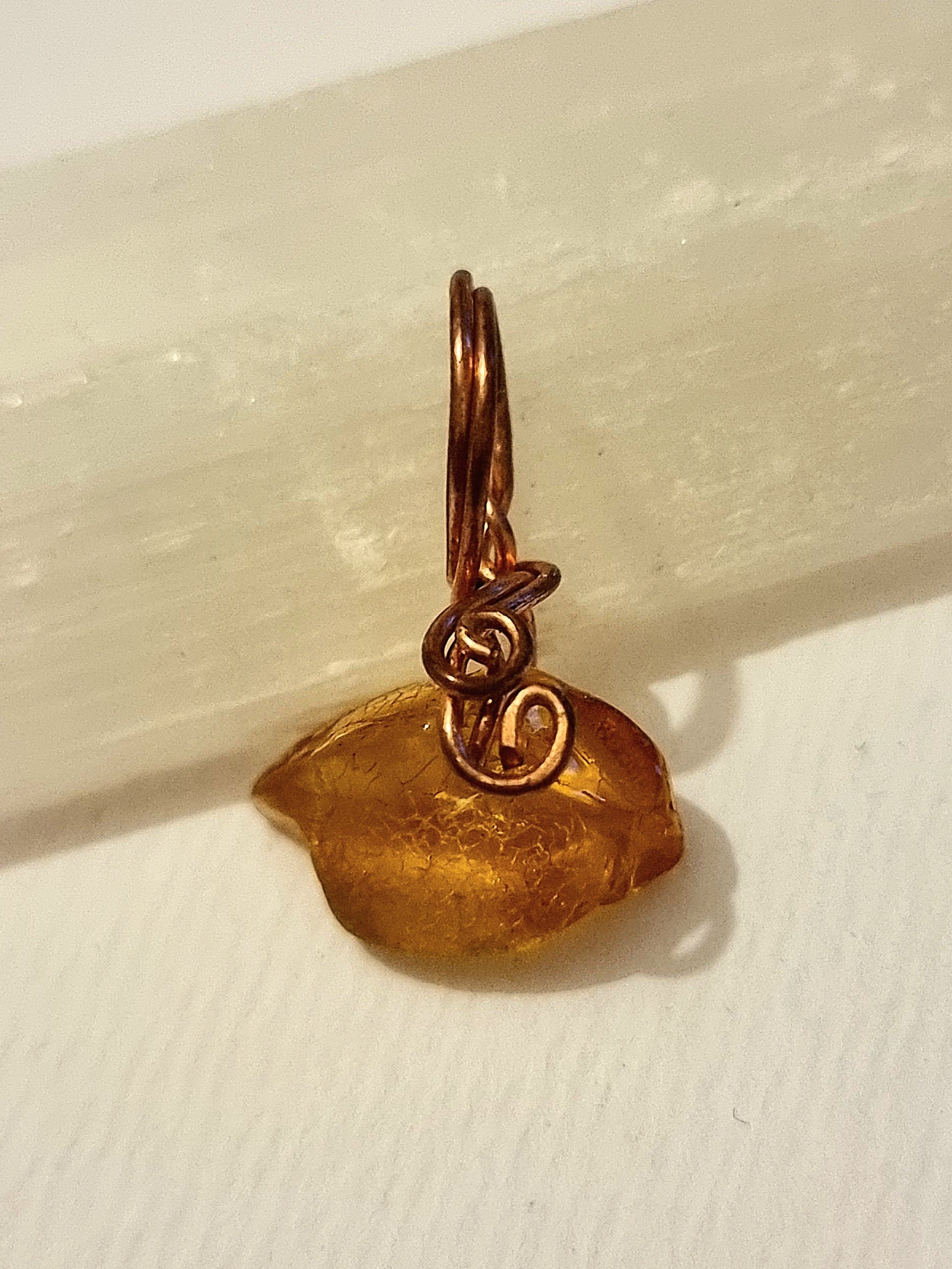 Amber Copper One of a Kind Pendant