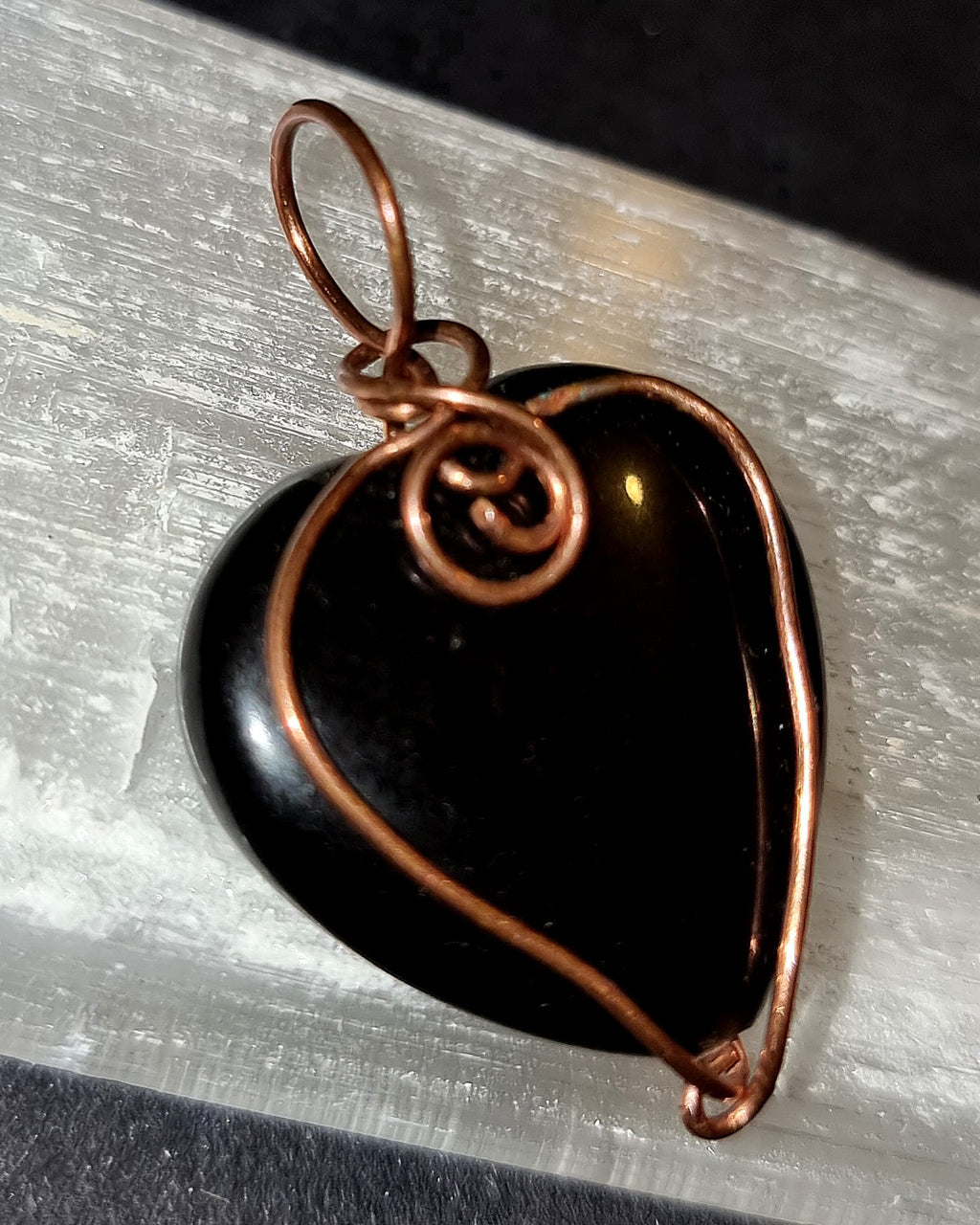 Purple Rainbow Obsidian Heart Pendant - Love & Protection Crystal Jewellery