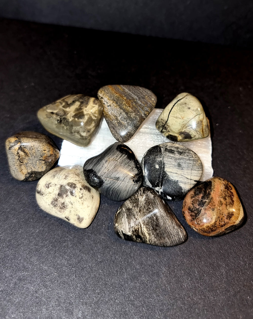 Silver Leaf Jasper Tumble Stone Grounding Crystal for Emotional Balance & Protection