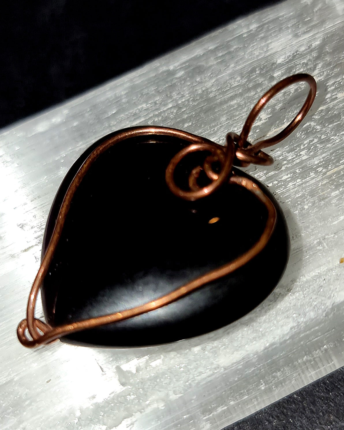Purple Rainbow Obsidian Heart Pendant - Love & Protection Crystal Jewellery