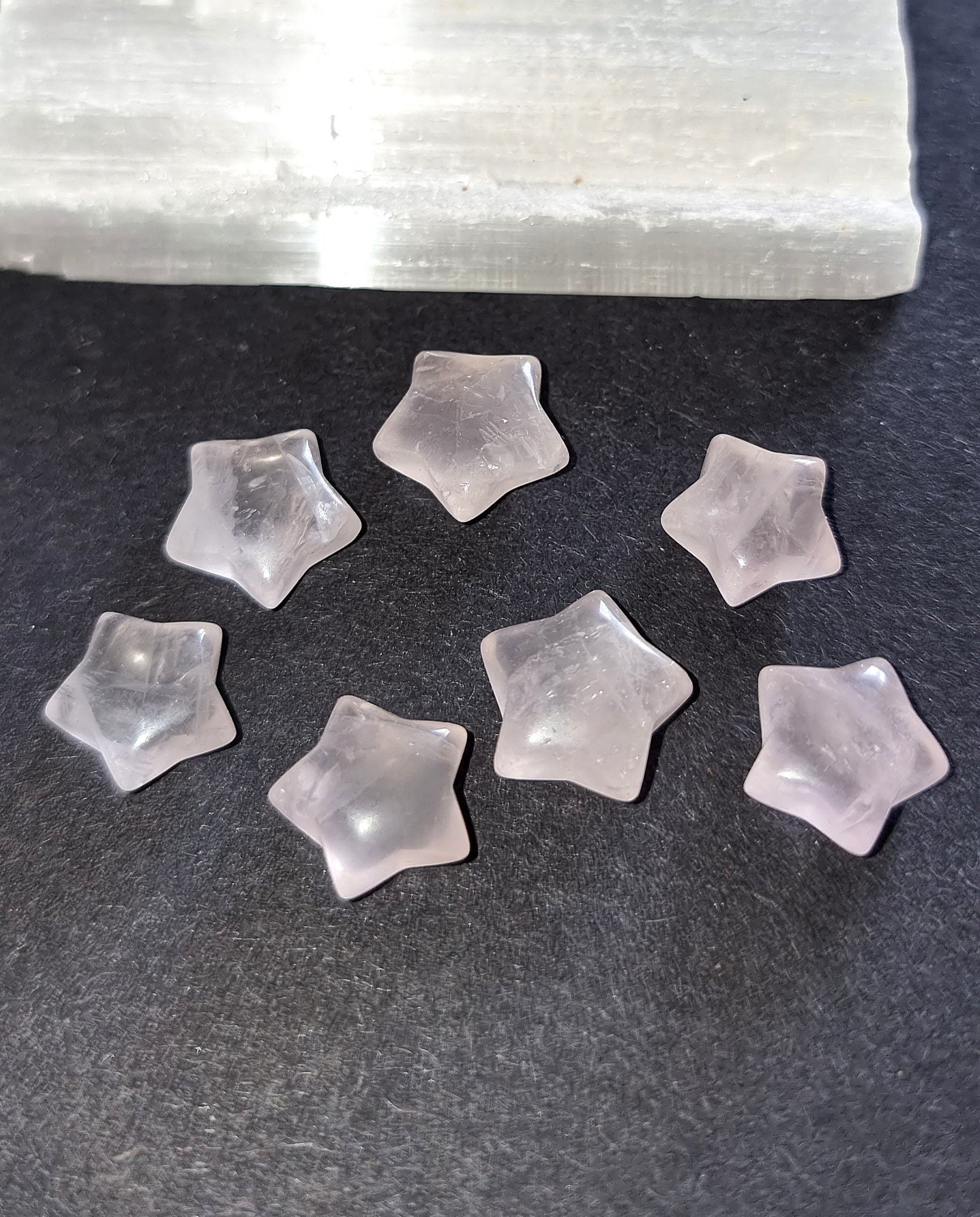 Rose Quartz Crystal Mini Star - Carved Stone for Self Love, Compassion & Emotional Healing