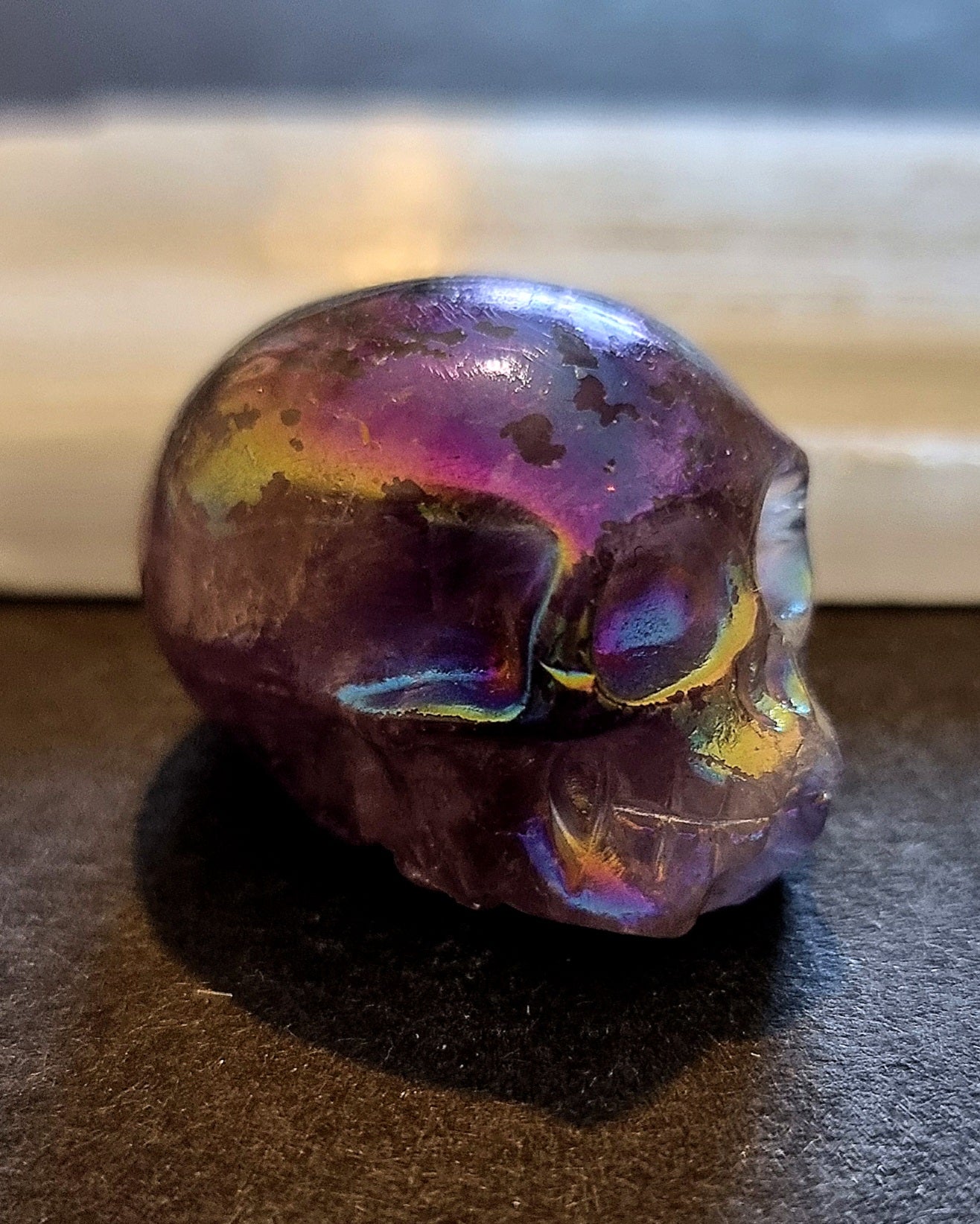 Titanium Aura Coated Skull