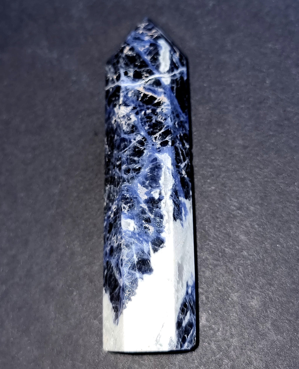 Sodalite Crystal Point - Natural Stone for Throat Chakra & Clear Communication