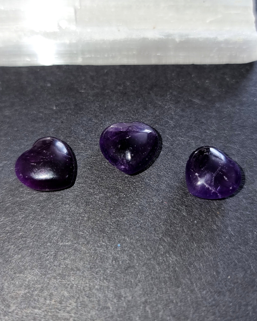 Amethyst Crystal Mini Heart - Carved Stone for Sleep, Grief & Third Eye Chakra
