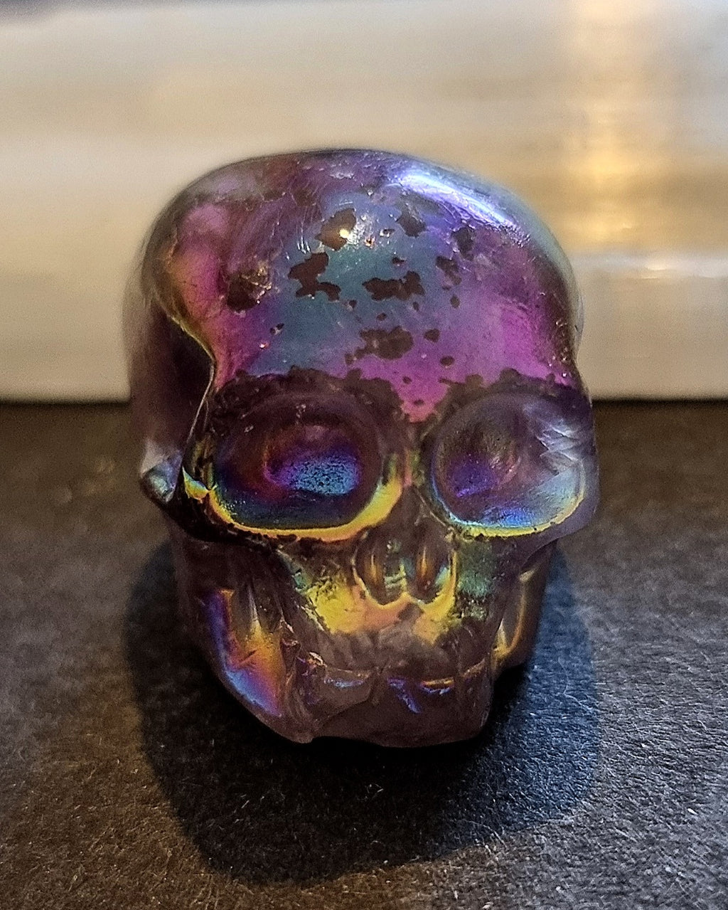 Titanium Aura Coated Skull