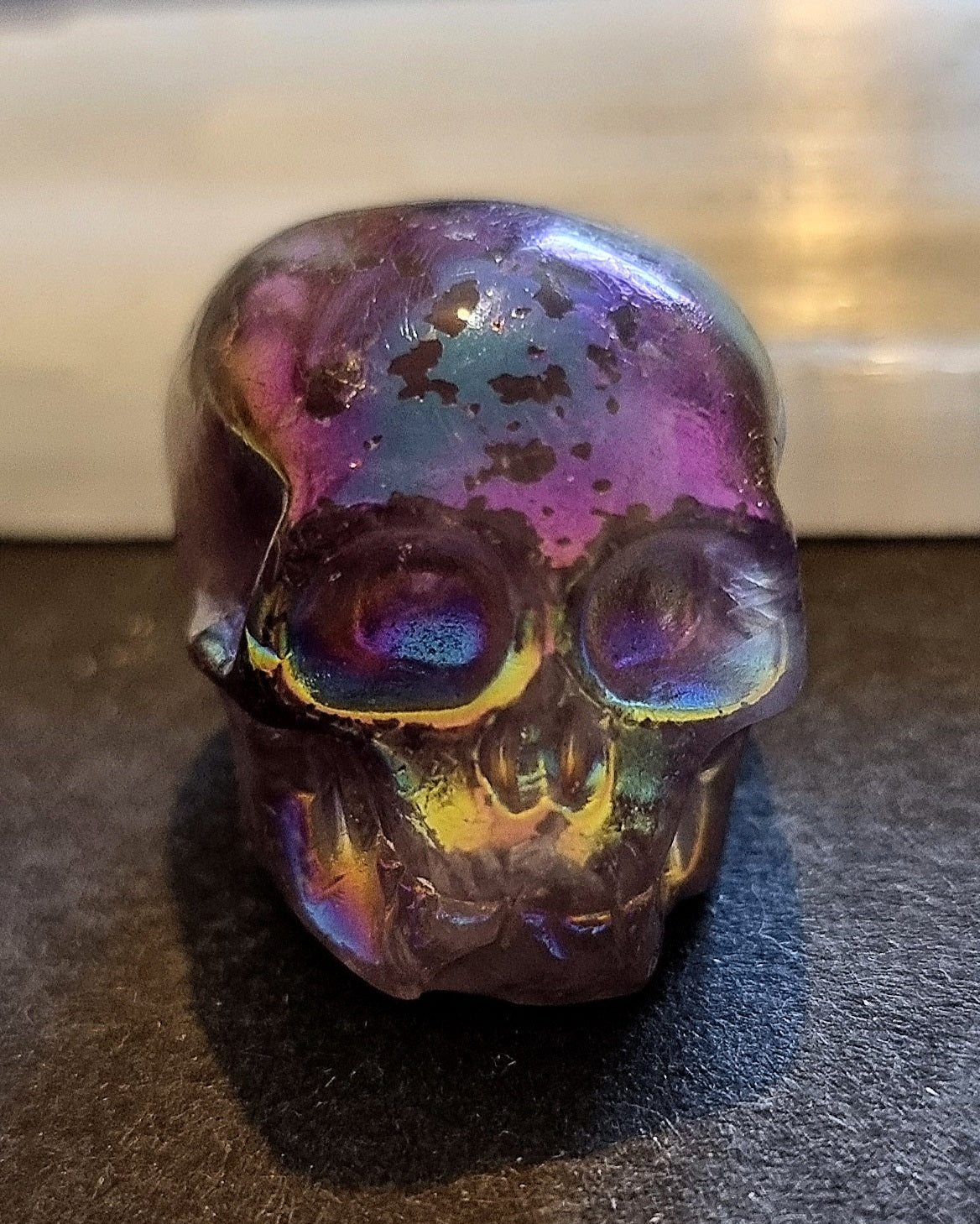 Titanium Aura Coated Skull