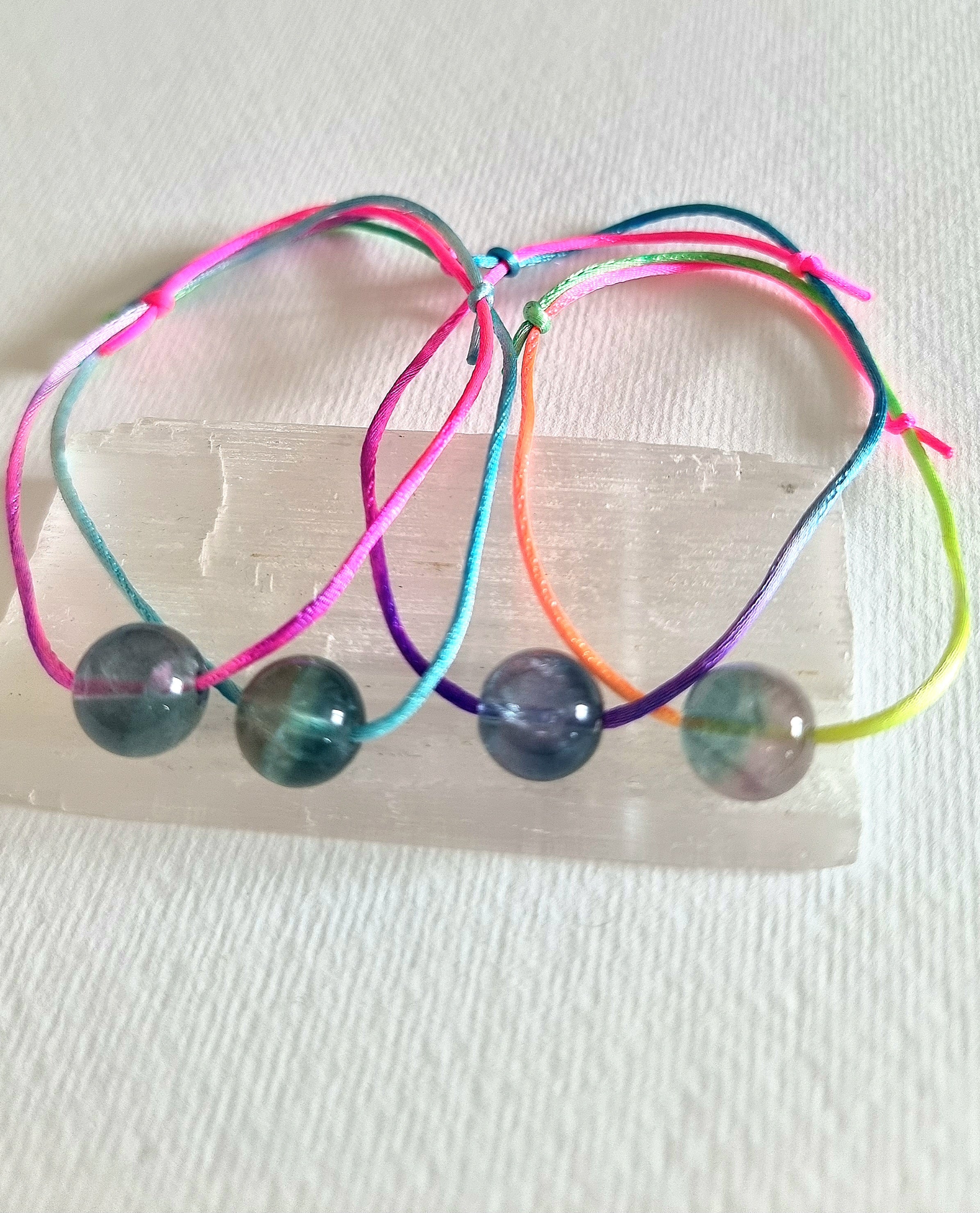 Rainbow Fluorite Adjustable Bracelet