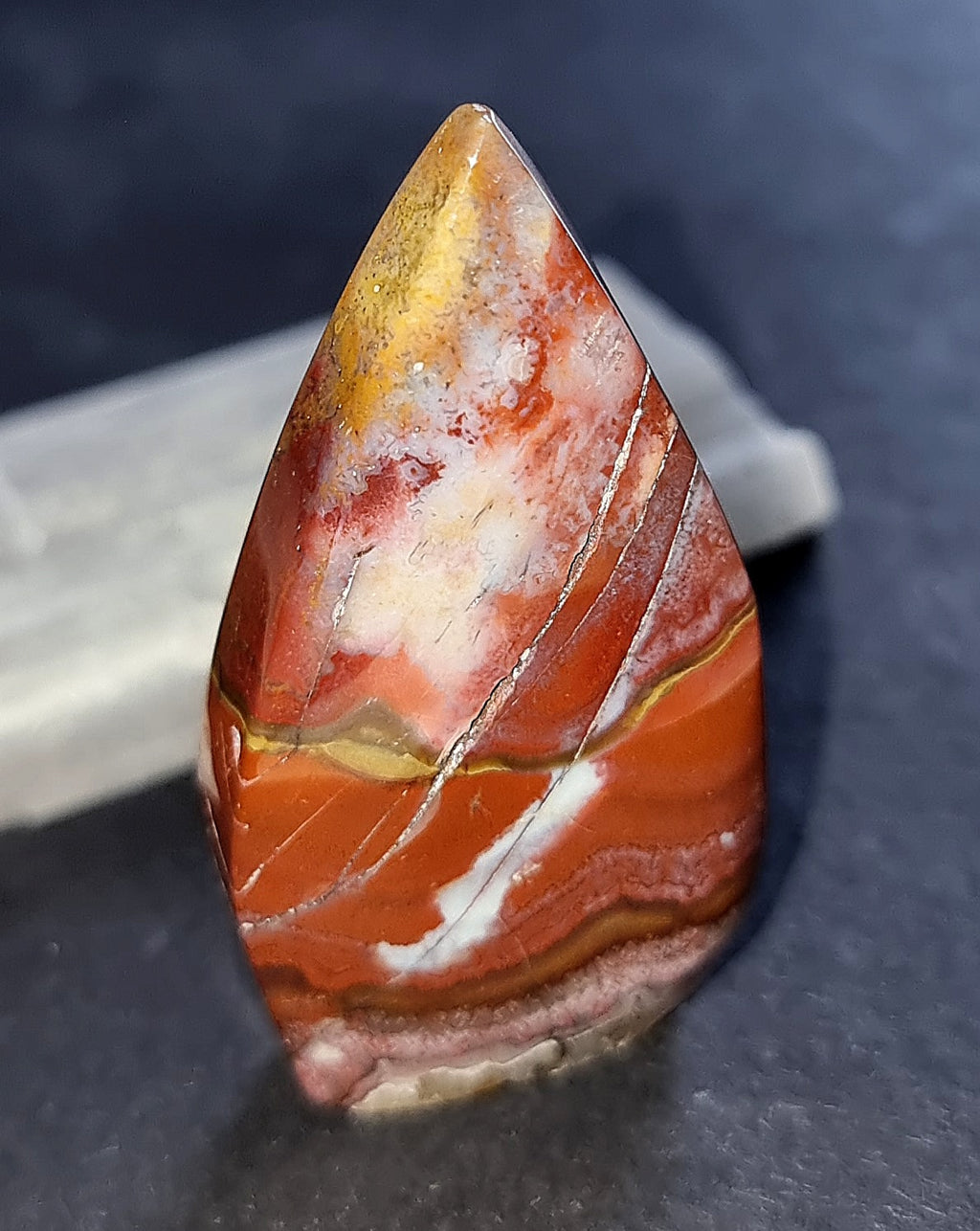 Mexican Lace Agate Crystal Flame - Natural Stone for Courage, Motivation & Personal Power