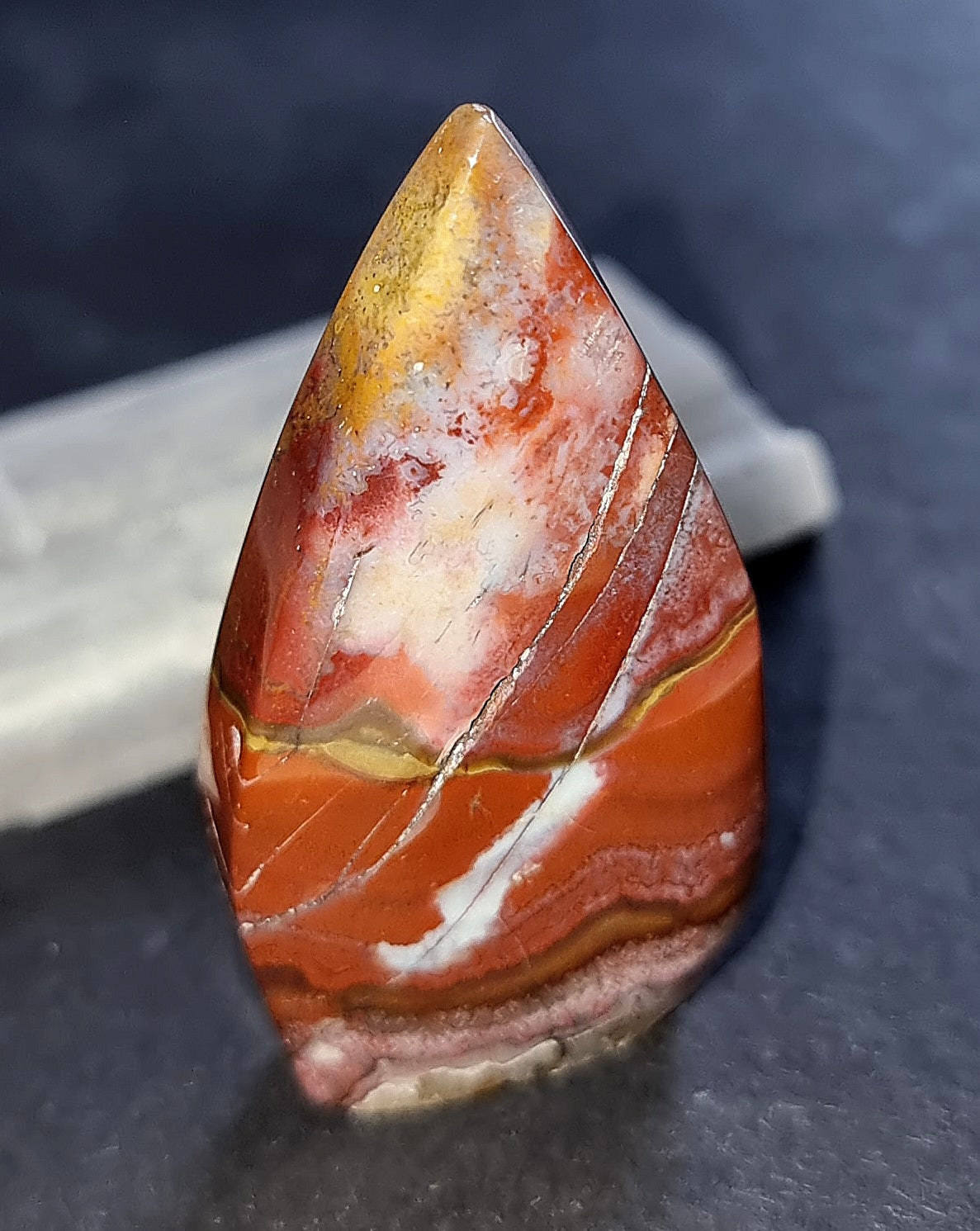 Mexican Lace Agate Crystal Flame - Natural Stone for Courage, Motivation & Personal Power