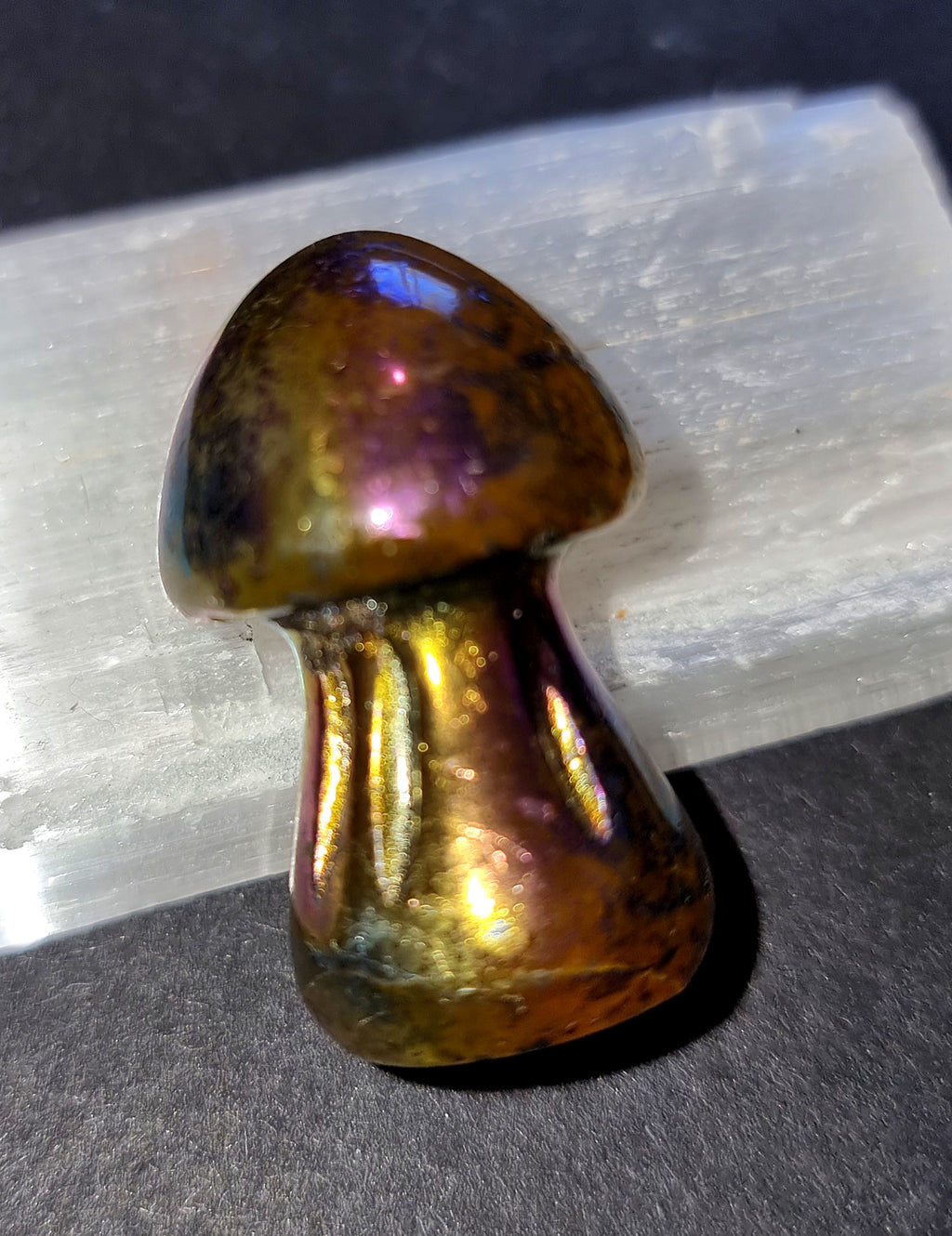 Titanium Aura Coated Mushroom