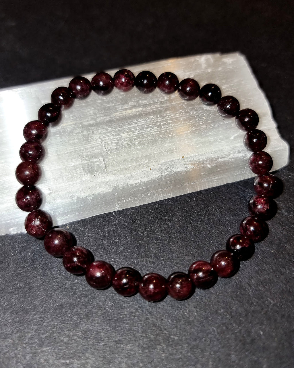 Garnet Bracelet - 6mm Crystal Beads for Strength, Courage & Immune Support
