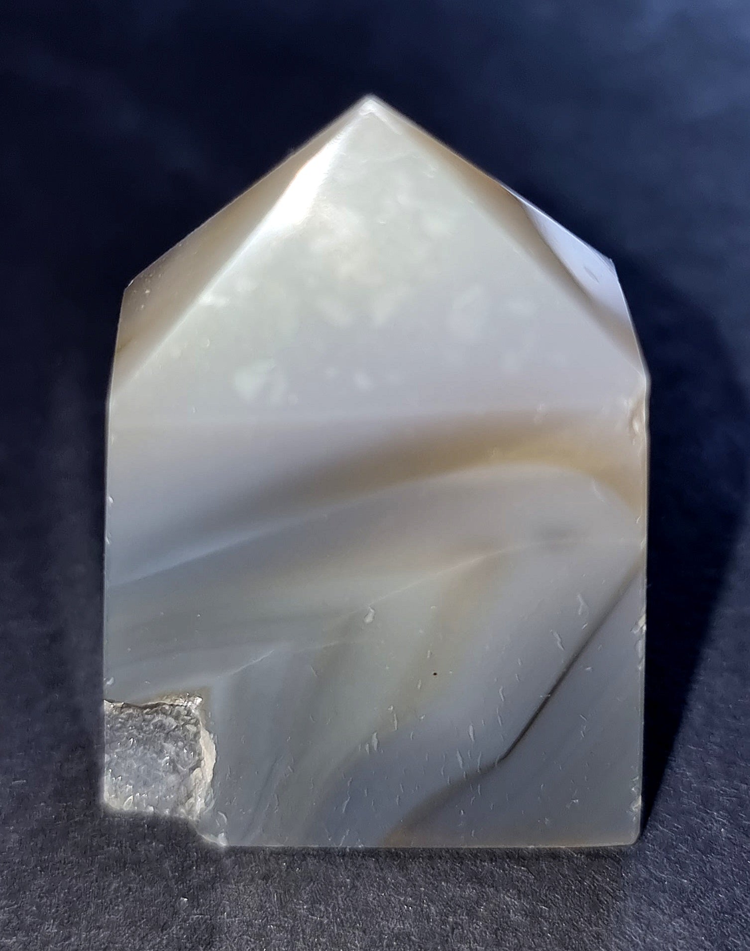 Natural Druzy Agate Point Crystal - Grounding & Emotional Balance 57g