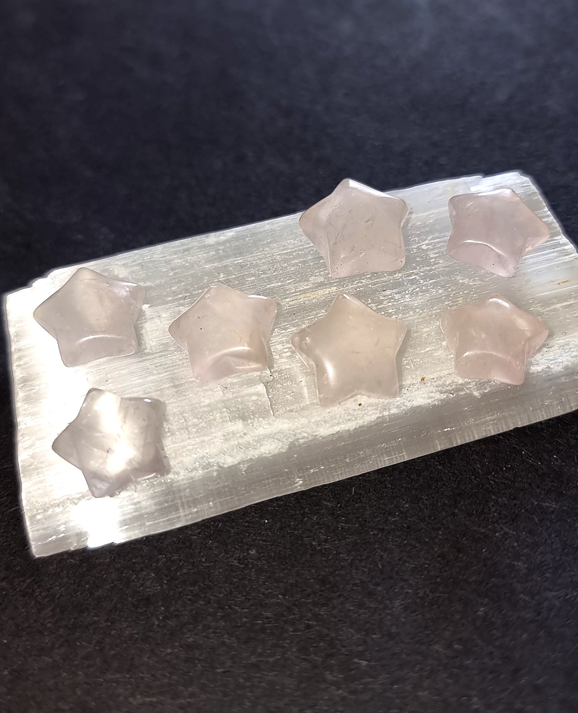 Rose Quartz Crystal Mini Star - Carved Stone for Self Love, Compassion & Emotional Healing