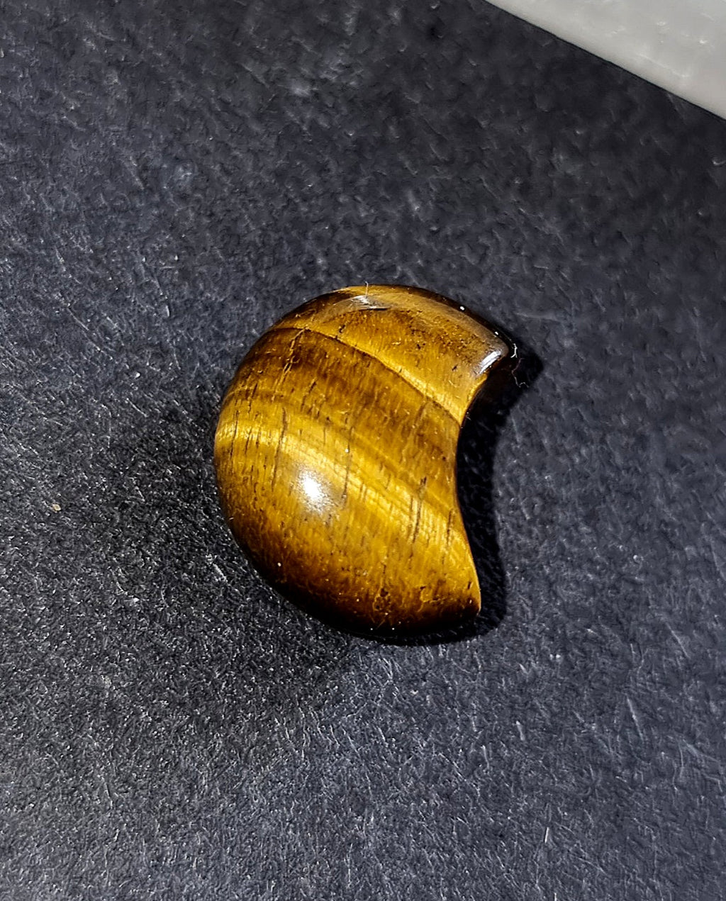 Tigers Eye Crystal Mini Moon - Carved Stone for Courage, Inner Strength & Joy