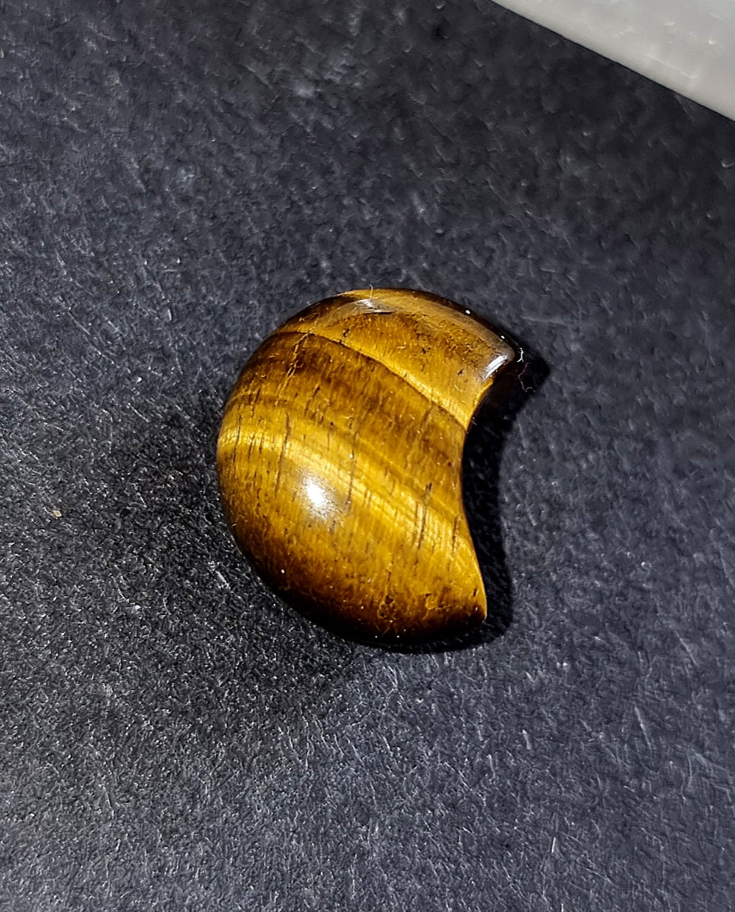 Tigers Eye Crystal Mini Moon - Carved Stone for Courage, Inner Strength & Joy