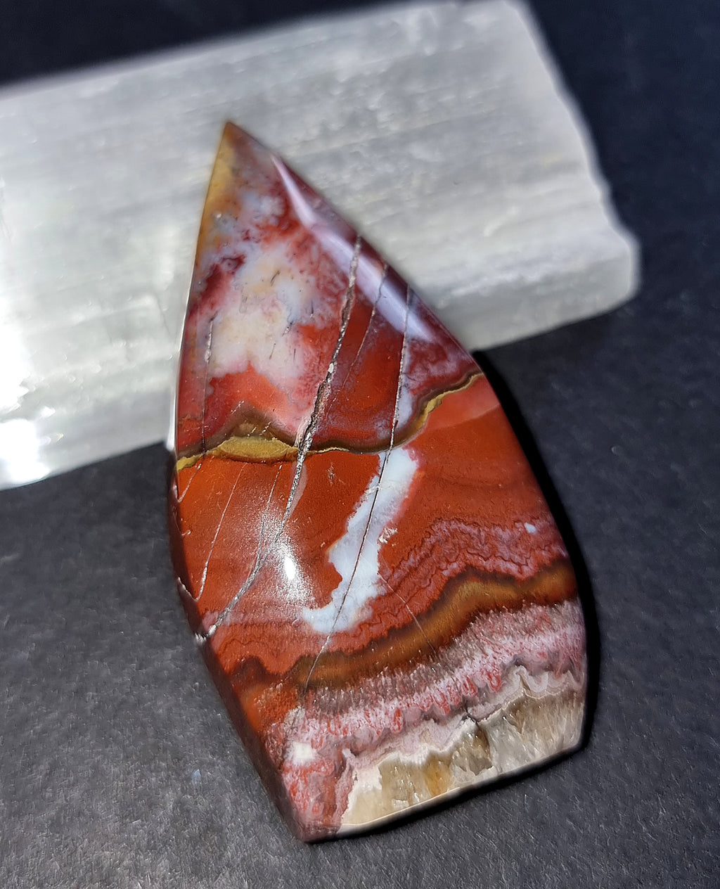 Mexican Lace Agate Crystal Flame - Natural Stone for Courage, Motivation & Personal Power