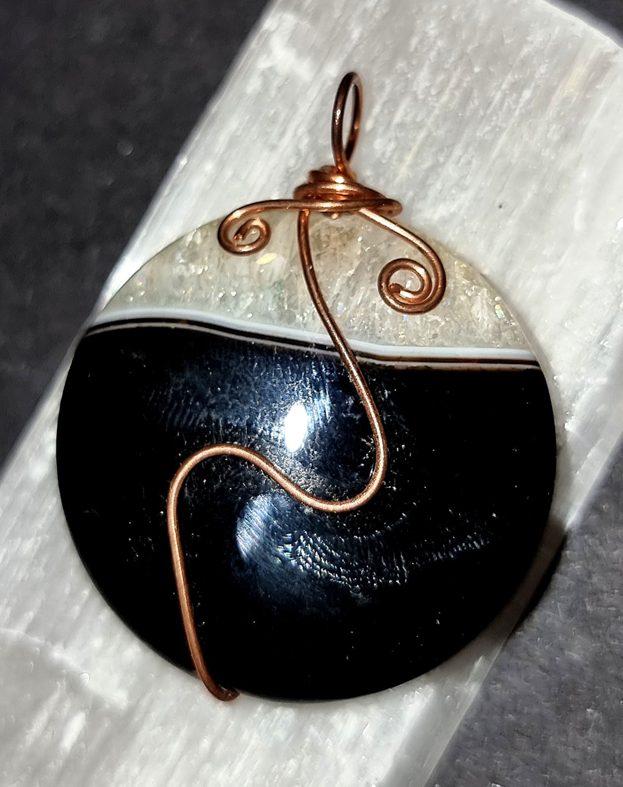 Black Agate Pendant - Grounding & Confidence Crystal Jewellery
