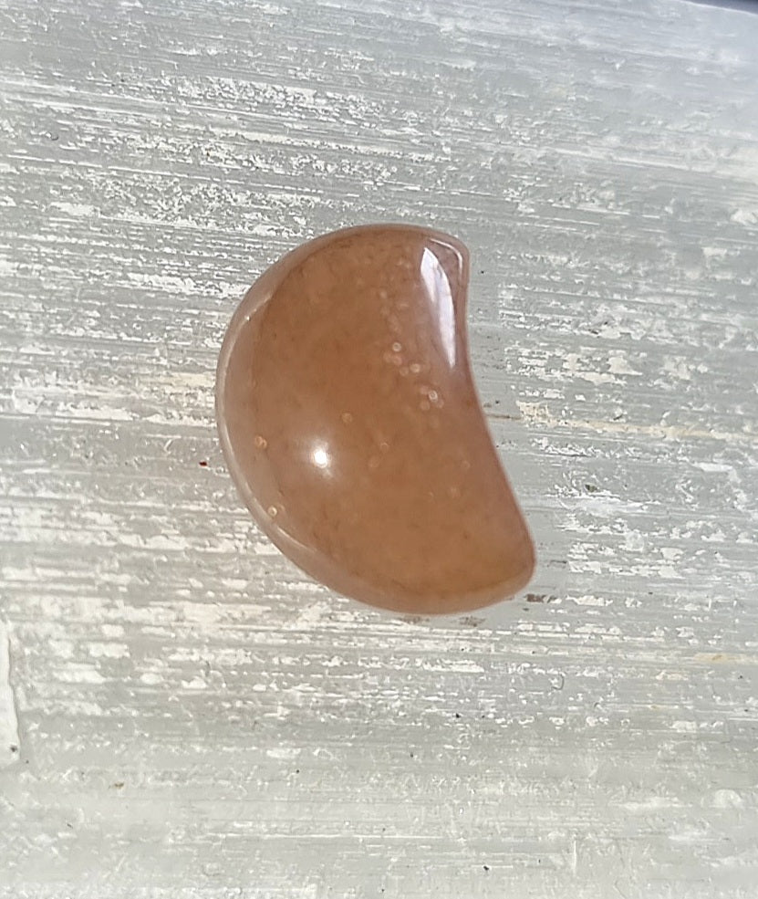 Sunstone Crystal Mini Moon - Carved Stone for Joy, Passion & Spiritual Growth