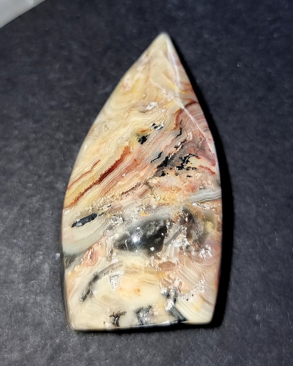Mexican Lace Agate Crystal Flame - Natural Stone for Confidence, Vitality & Inner Strength
