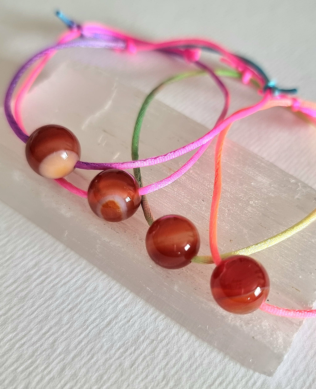 Carnelian Adjustable Rainbow Bracelet