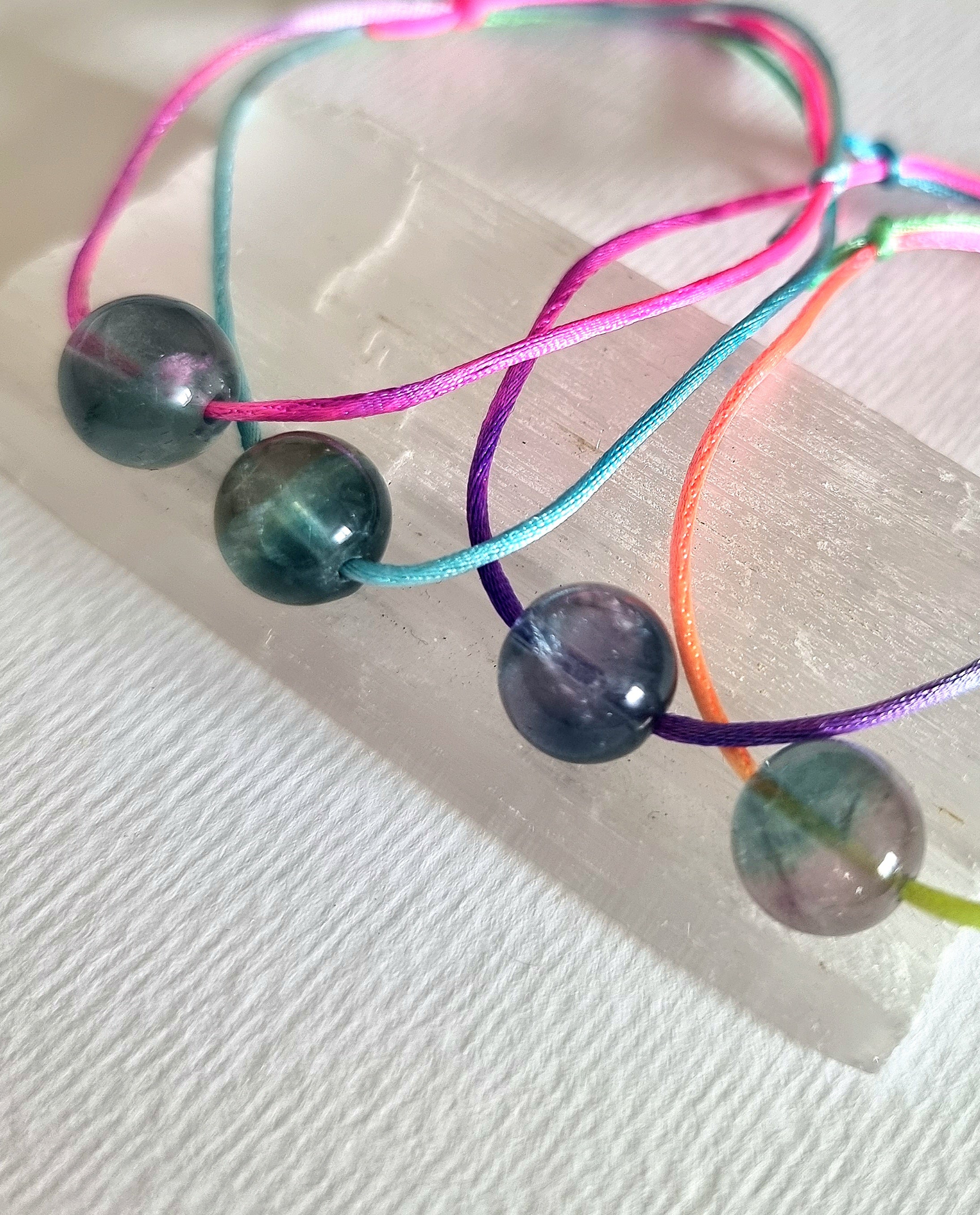Rainbow Fluorite Adjustable Bracelet