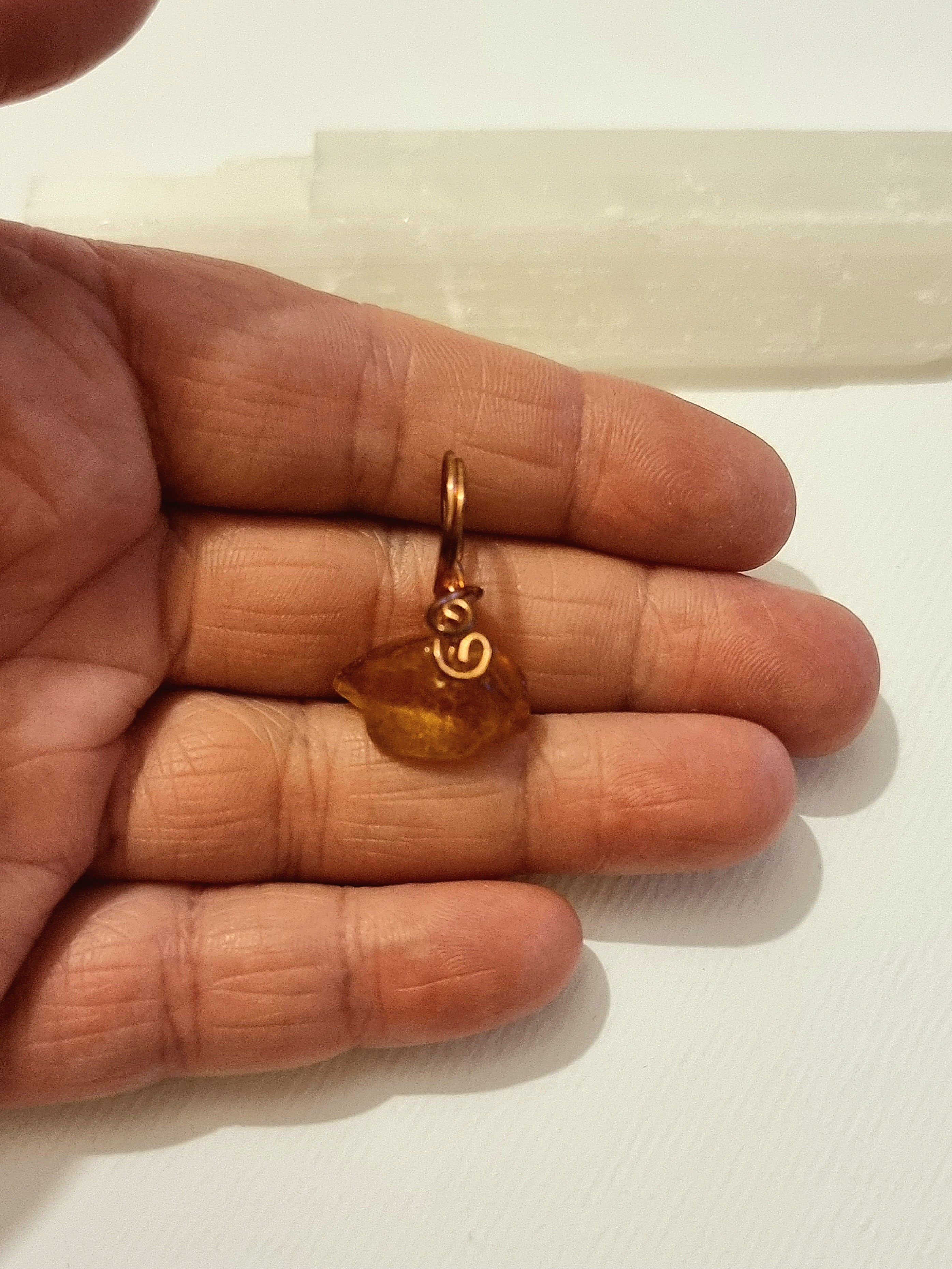 Amber Copper One of a Kind Pendant