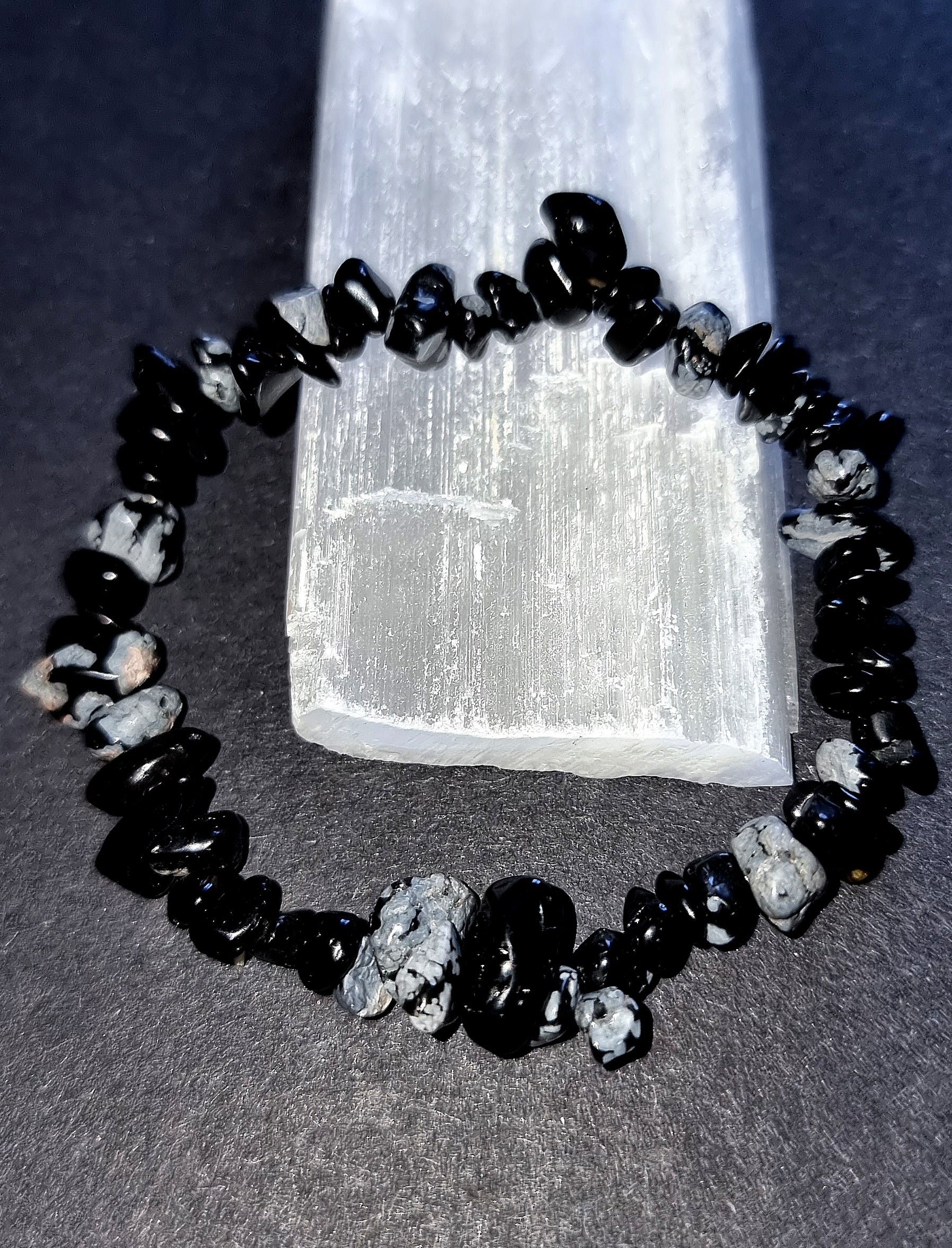 Snowflake Obsidian Bracelet