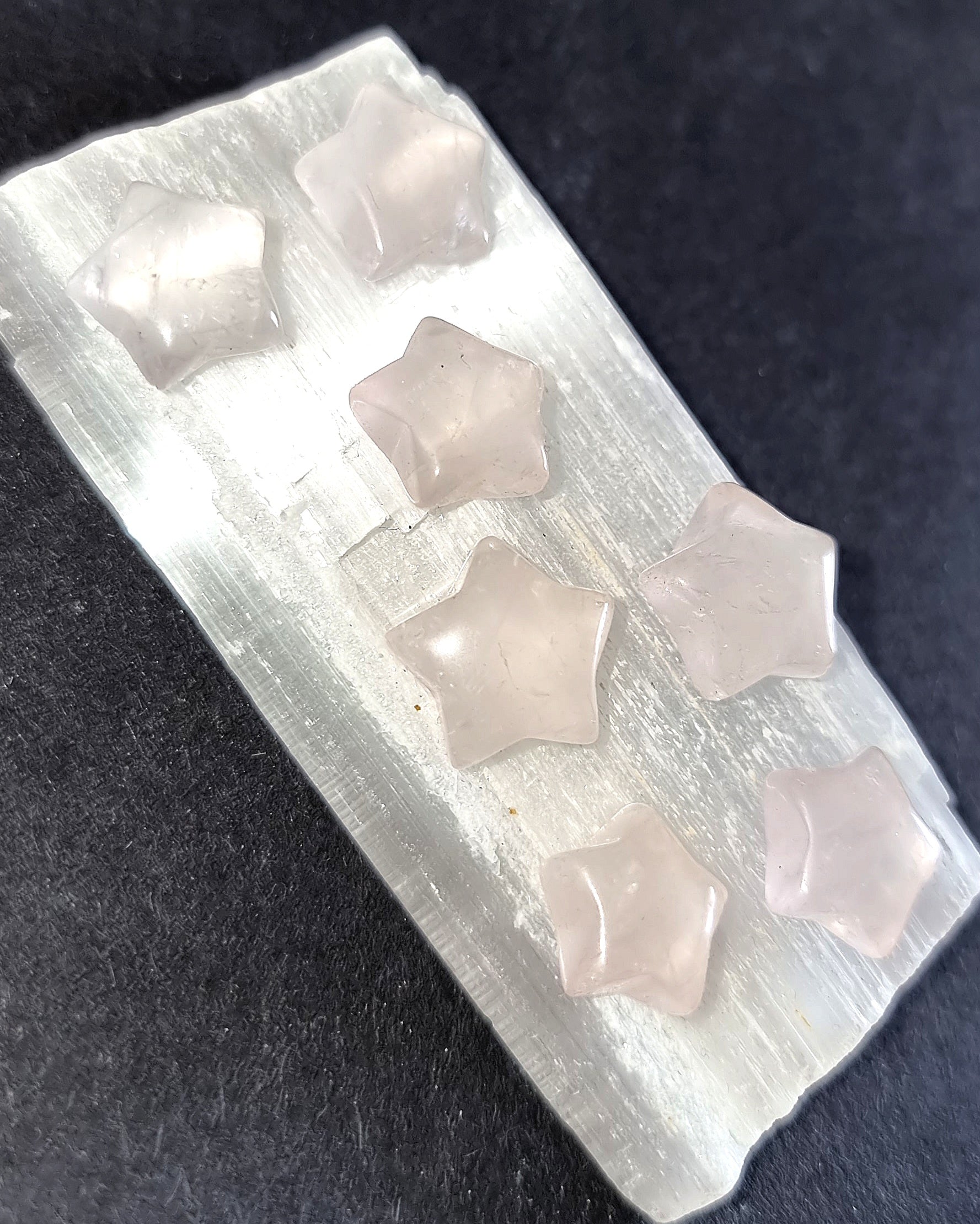 Rose Quartz Crystal Mini Star - Carved Stone for Self Love, Compassion & Emotional Healing