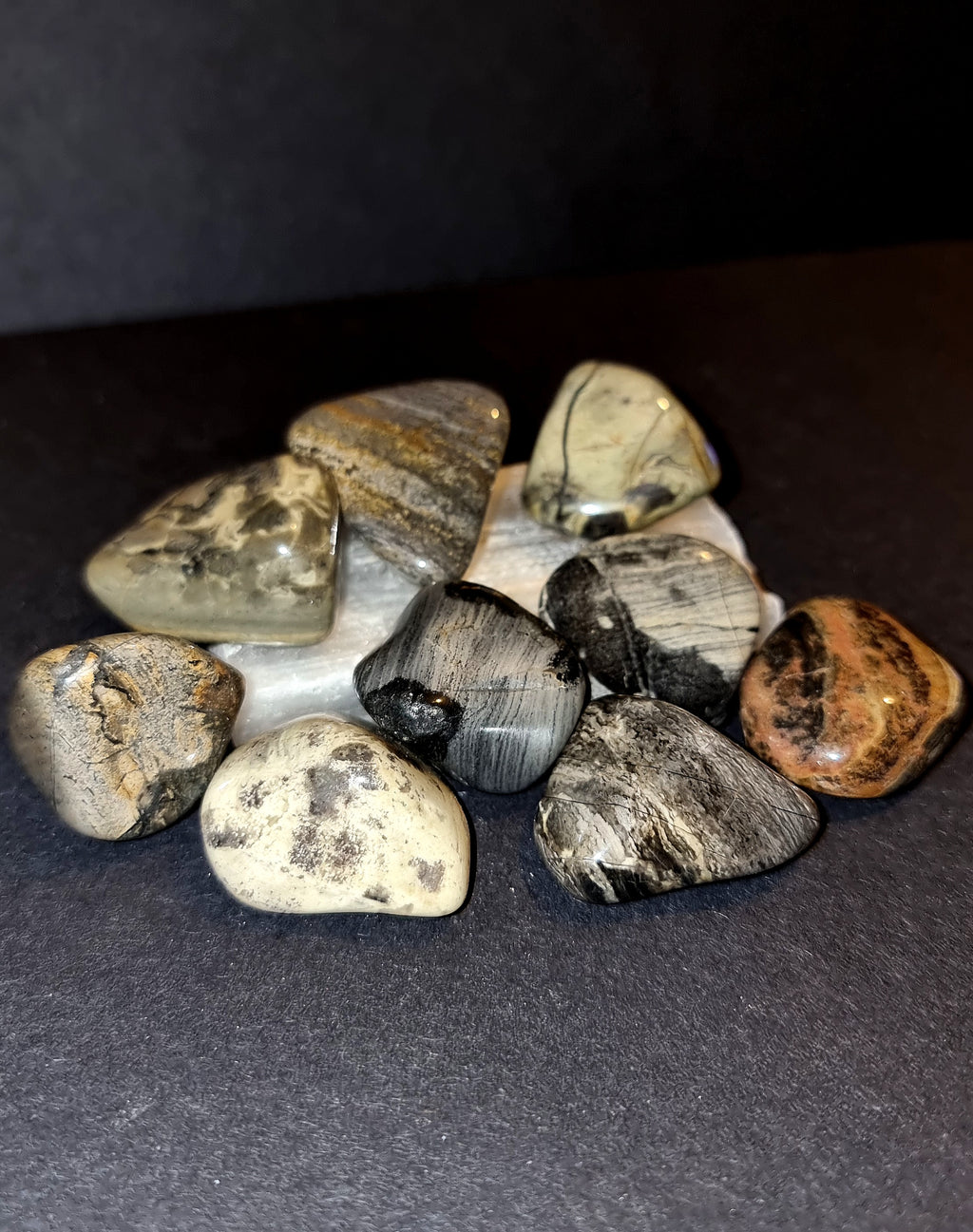 Silver Leaf Jasper Tumble Stone Grounding Crystal for Emotional Balance & Protection