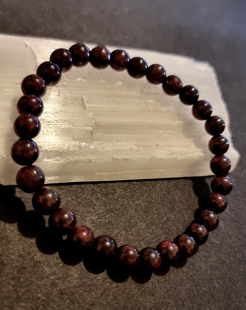 Garnet Bracelet - 6mm Crystal Beads for Strength, Courage & Immune Support