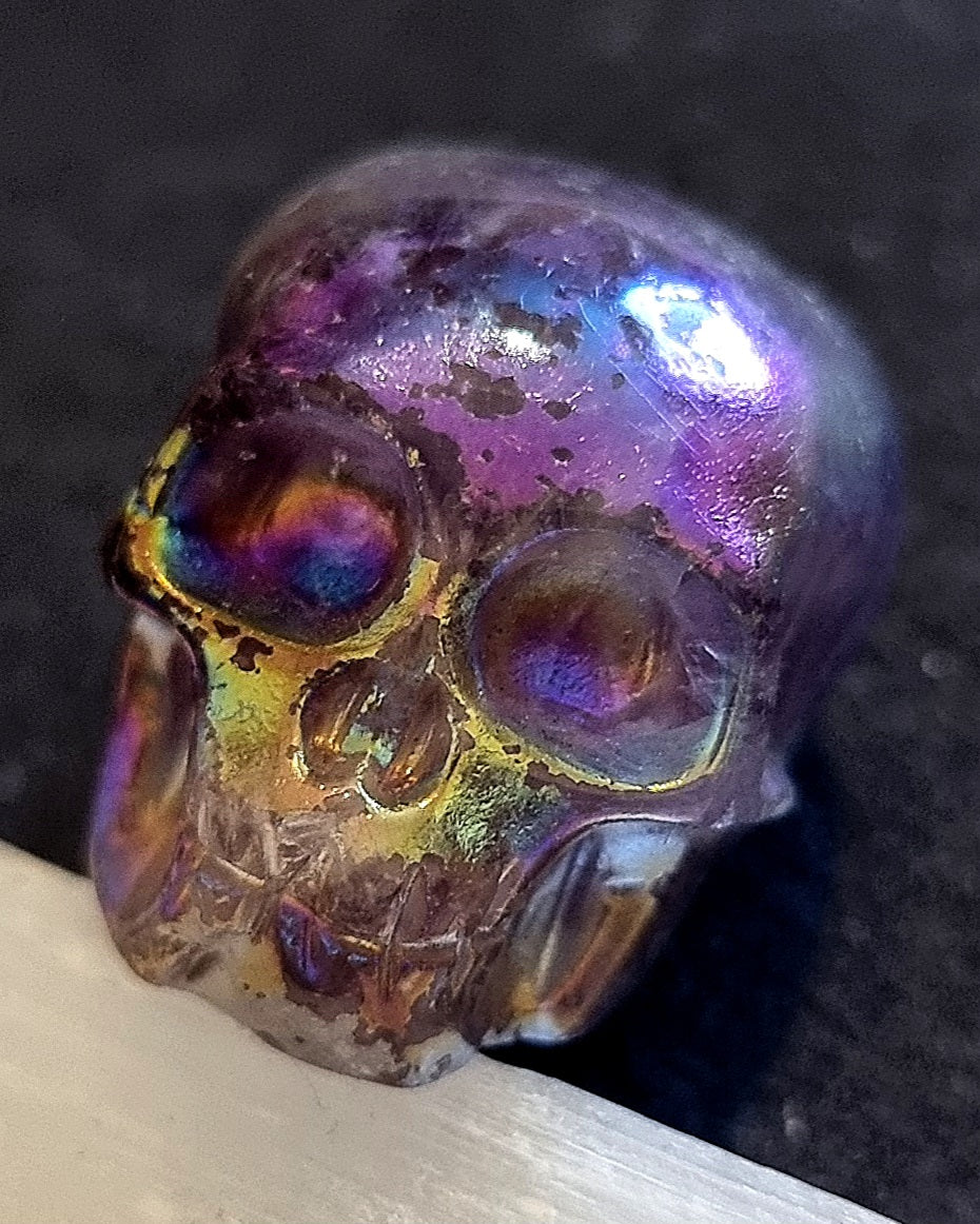 Titanium Aura Coated Skull