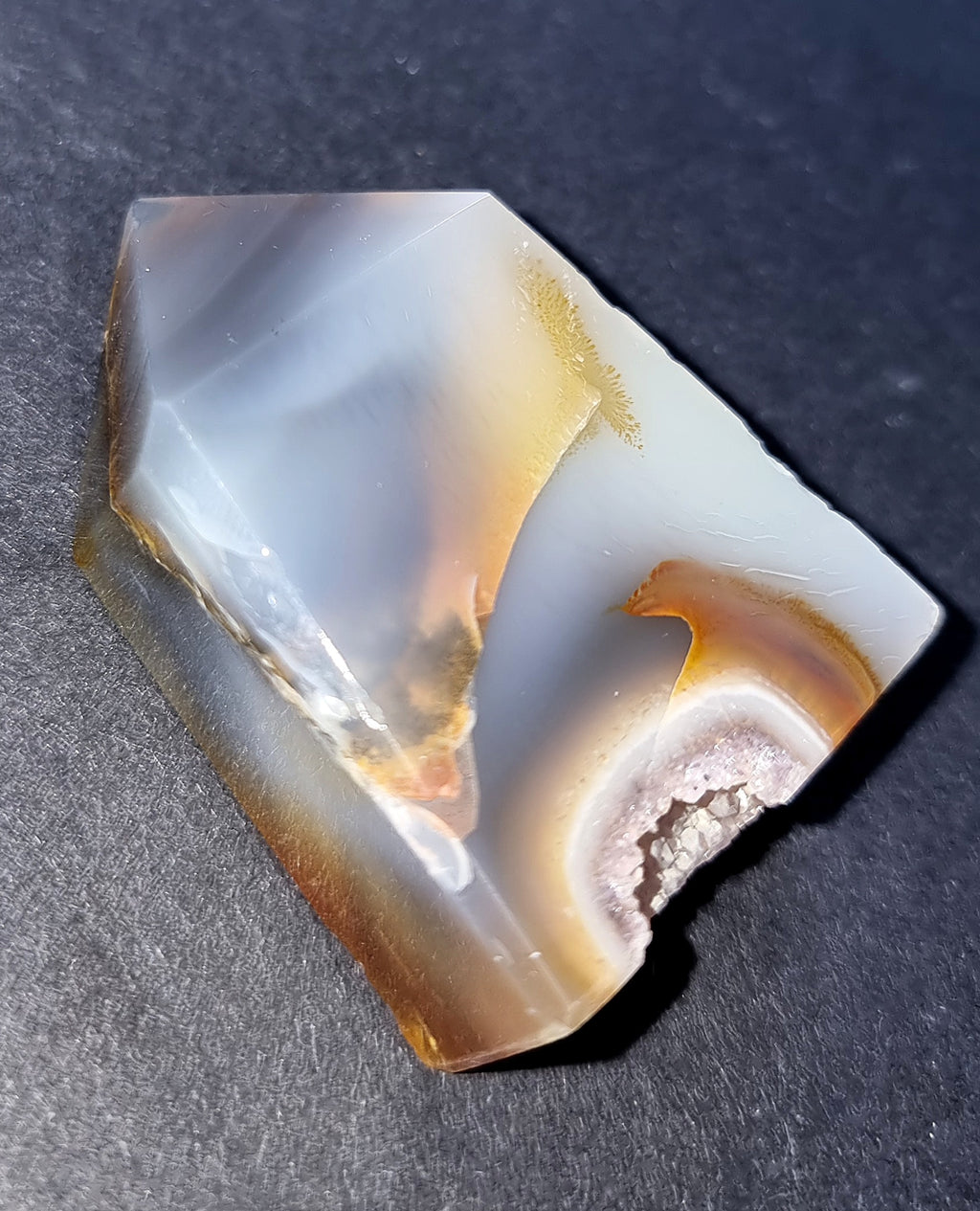 Natural Druzy Agate Point Crystal - Grounding & Emotional Balance Stone 60g